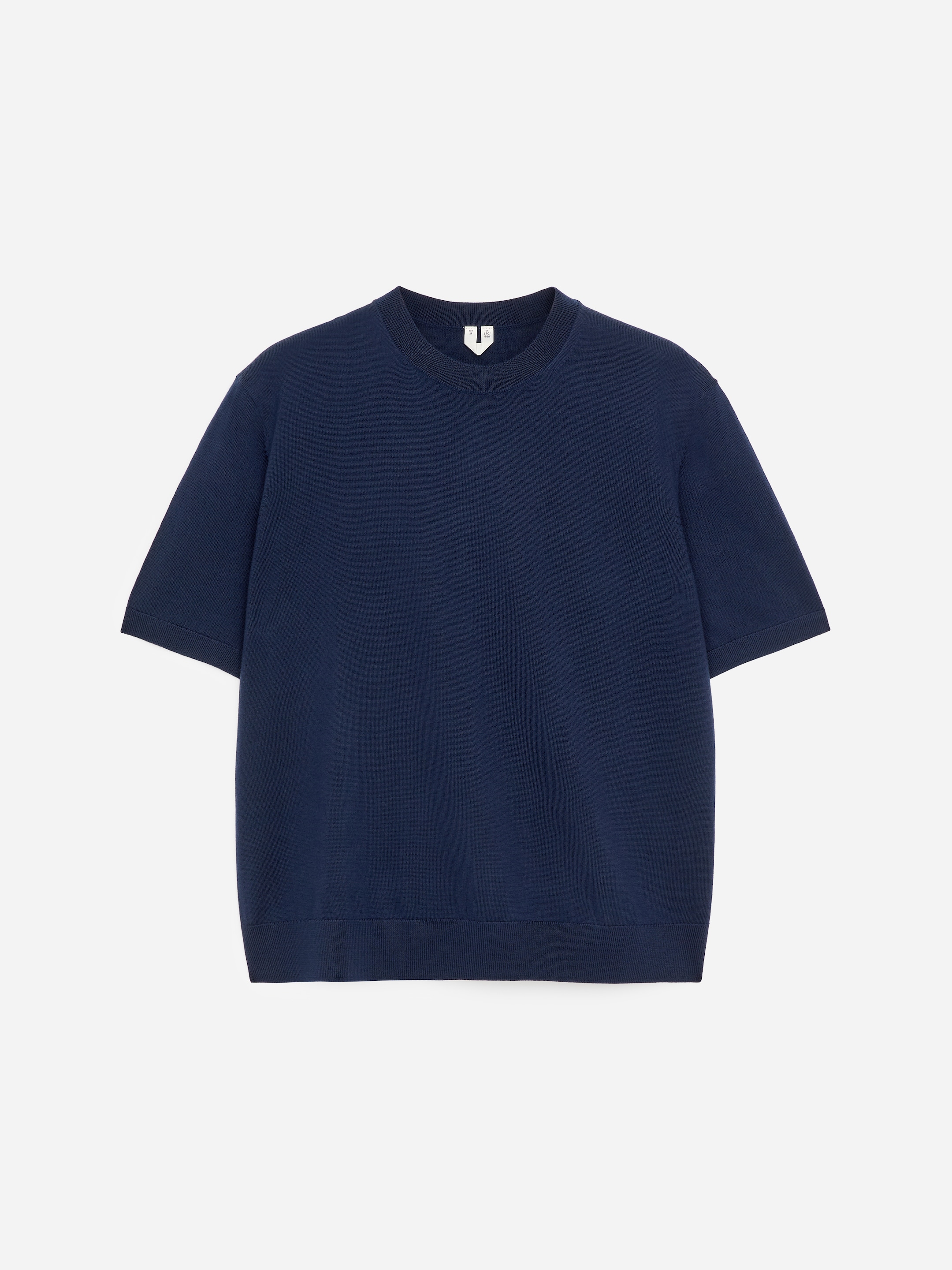 Knitted Merino Wool T-Shirt - Dark Blue - Regular fit - Women - StillMedia/DescriptiveStillLife - 1