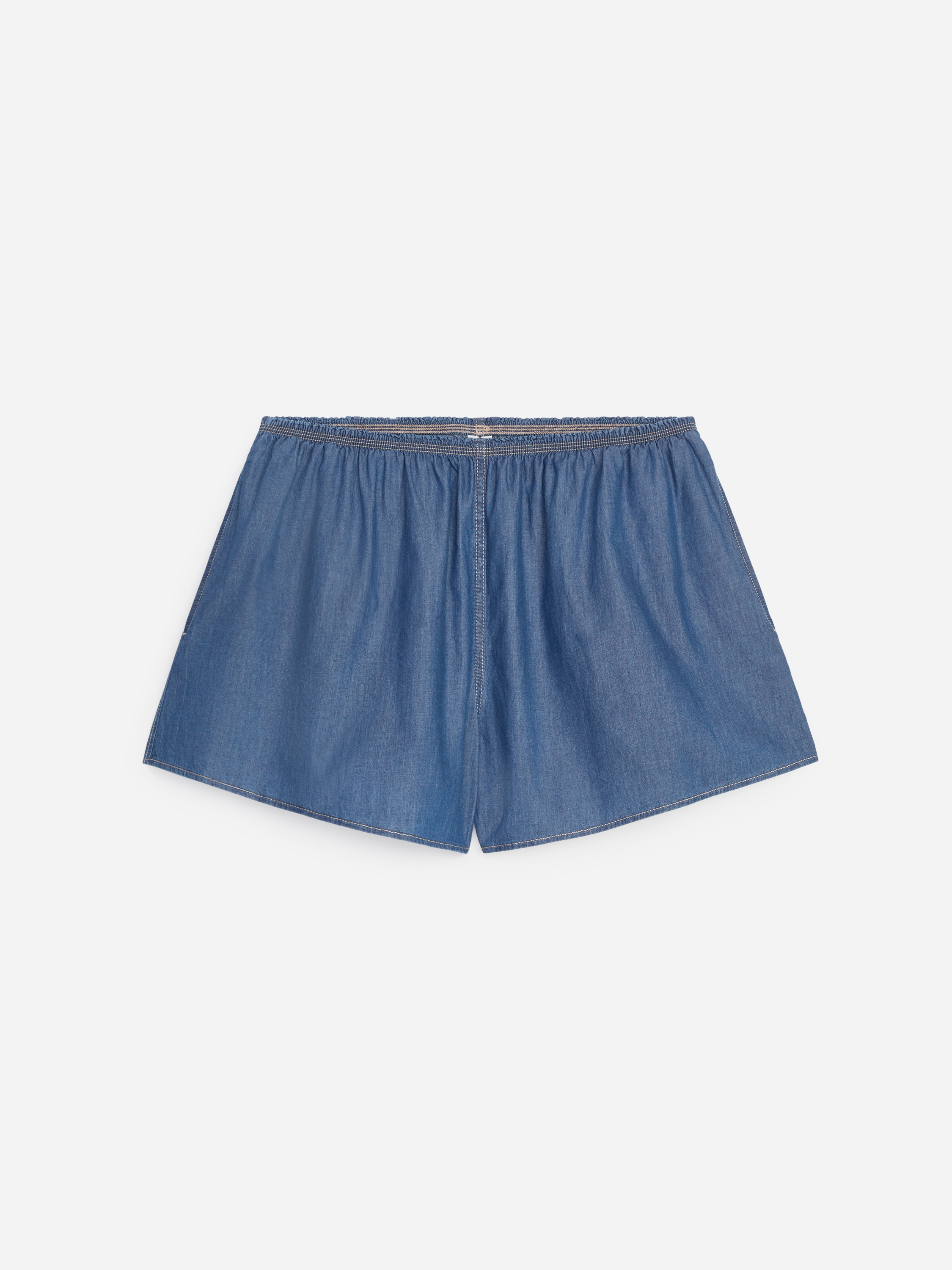 Denim Pull-On Shorts - Blue