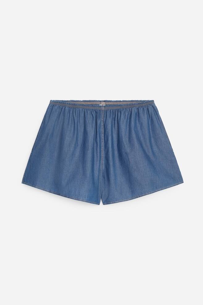 Denim Pull-On Shorts - Blue - 1