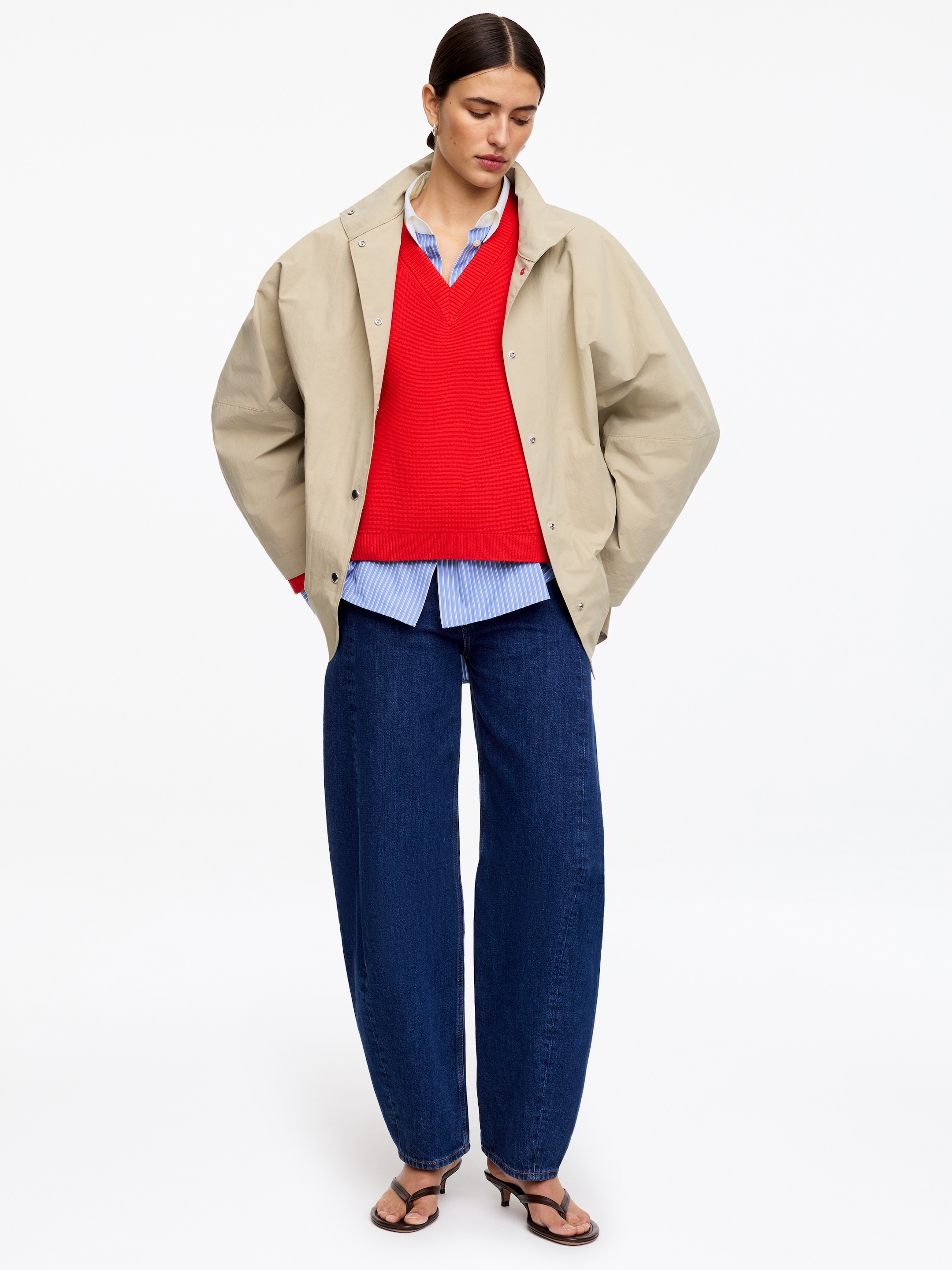 Relaxed-Fit Poplin Shirt - Blue/White - Relaxed fit - Women - StillMedia/Lookbook - 3