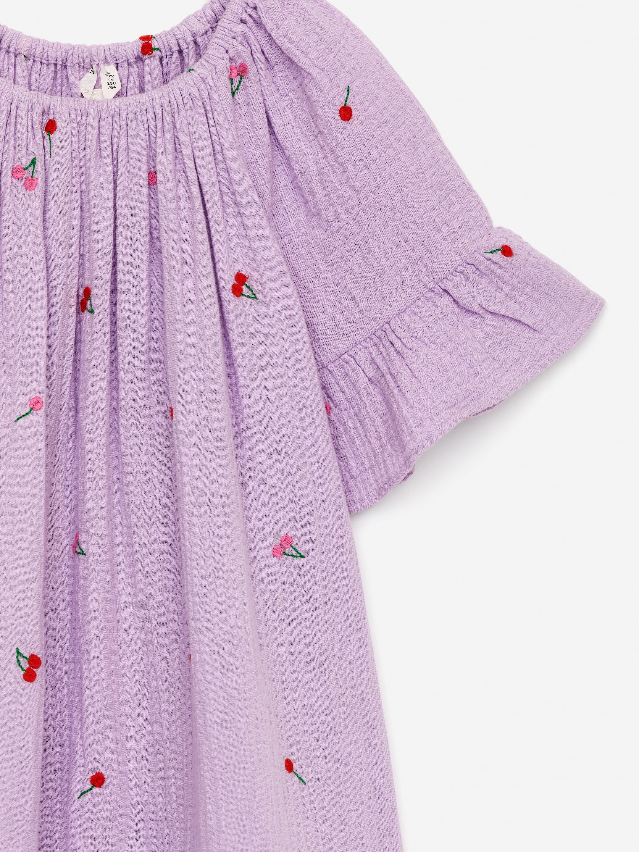 Näytä suurempi kuva: Puuvillamusliinimekko - Liila/kirsikat - Kids | H&M FI 3