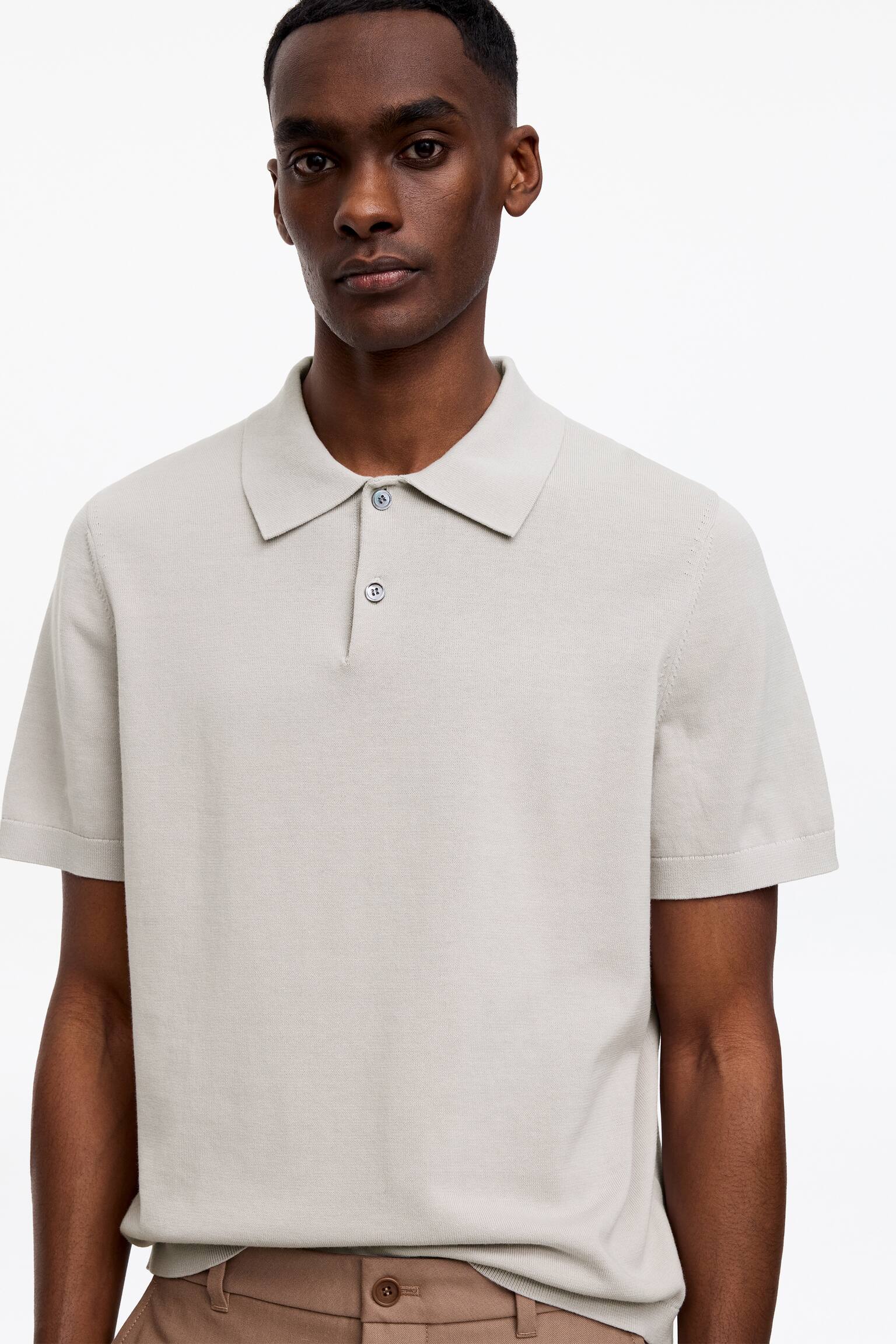 Jemně pletené polo tričko-Mole - 3