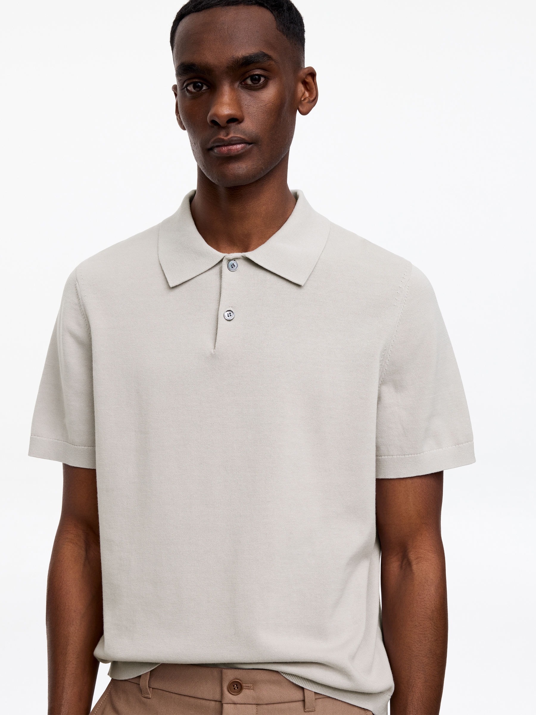 Fine-Knit Polo Shirt - Mole - Regular fit - Men - StillMedia/Lookbook - 3