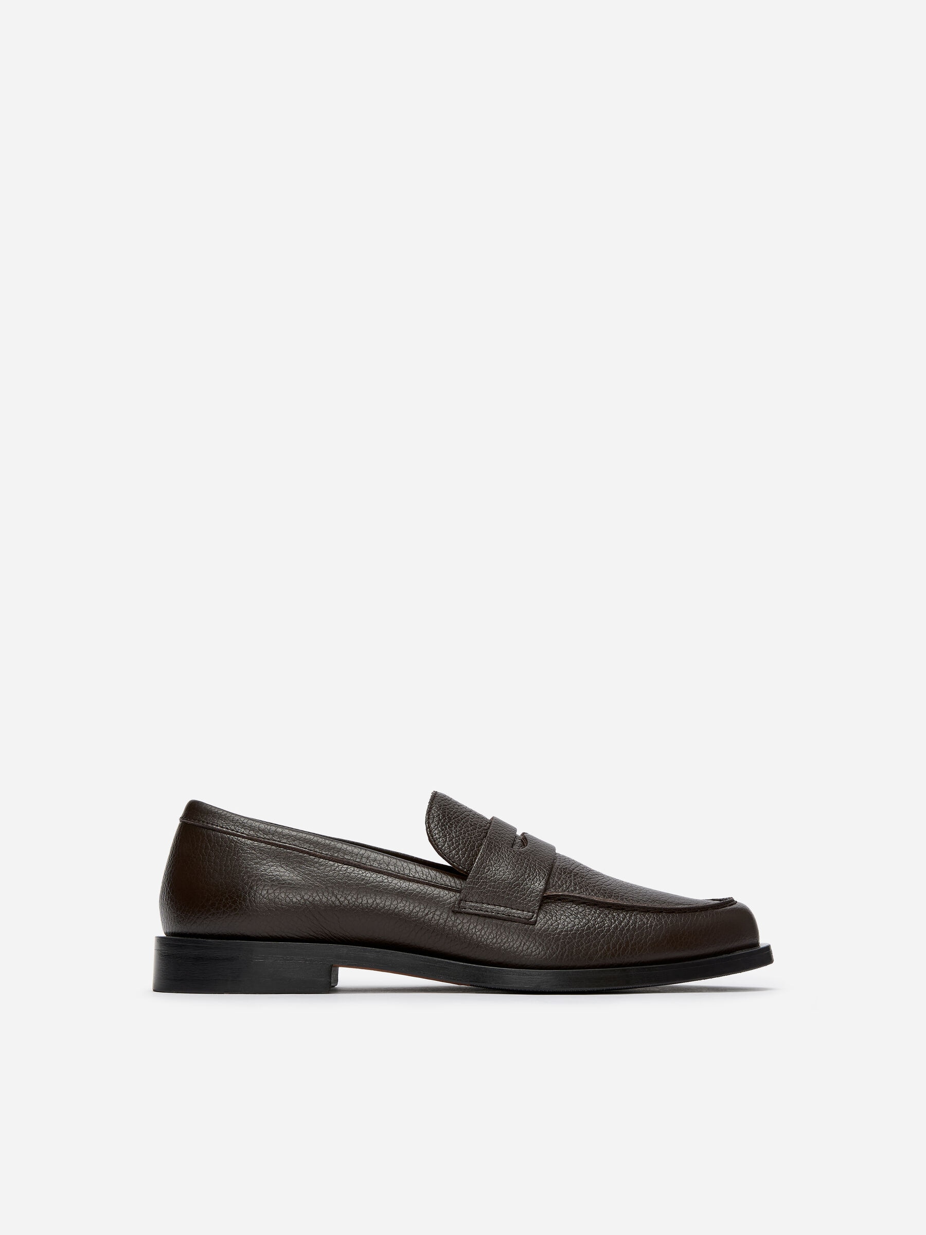 Leather Loafers-#3F3838-19063