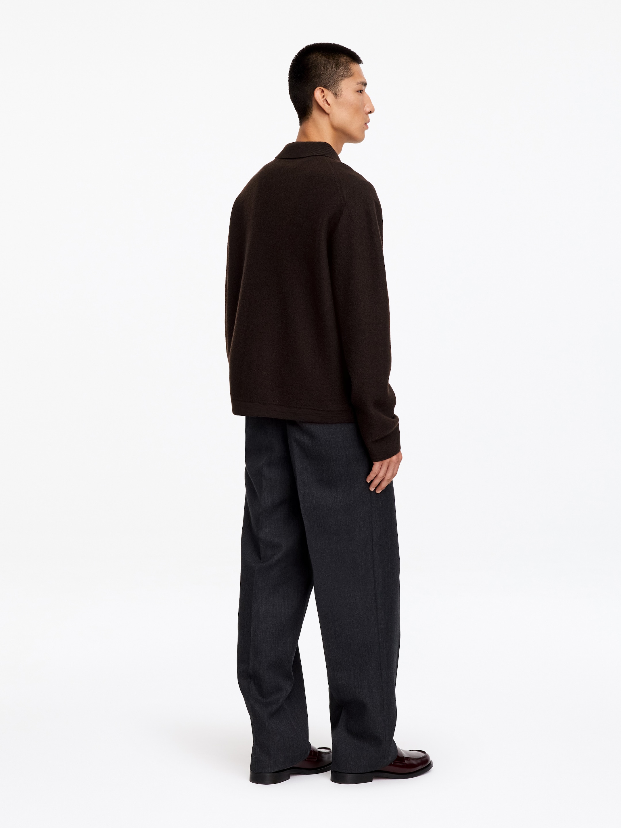 Cárdigan de lana hervida - Marrón - Corte estándar - men - StillMedia/Lookbook - 11