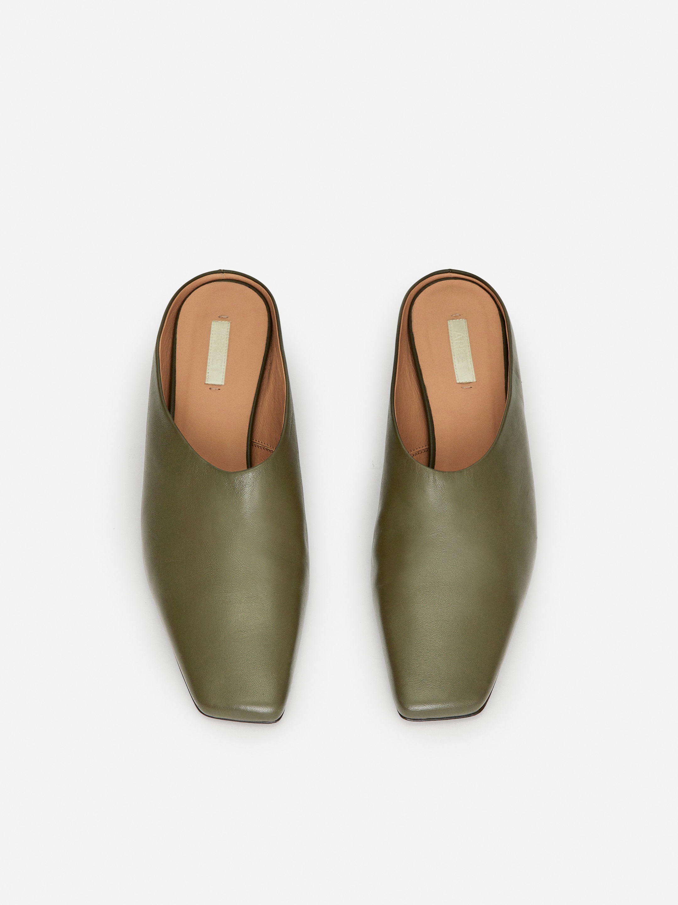 View larger image: Heeled Leather Mules - Khaki Green - Ladies | H&M GB 2