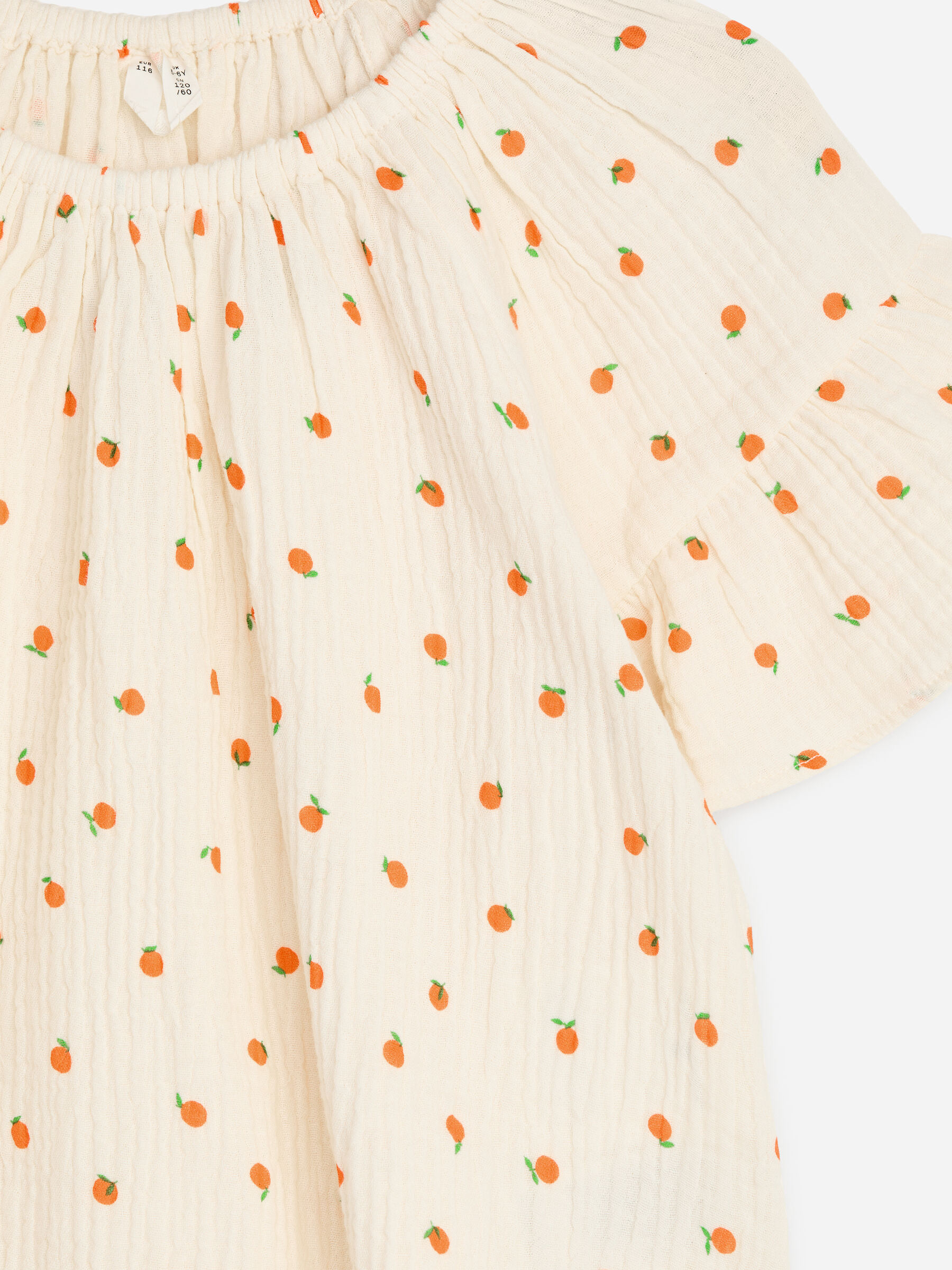 Volantbluse aus Baumwollmusselin - Cremeweiß/Orange - Relaxed Fit - Children - StillMedia/DescriptiveDetail - 2