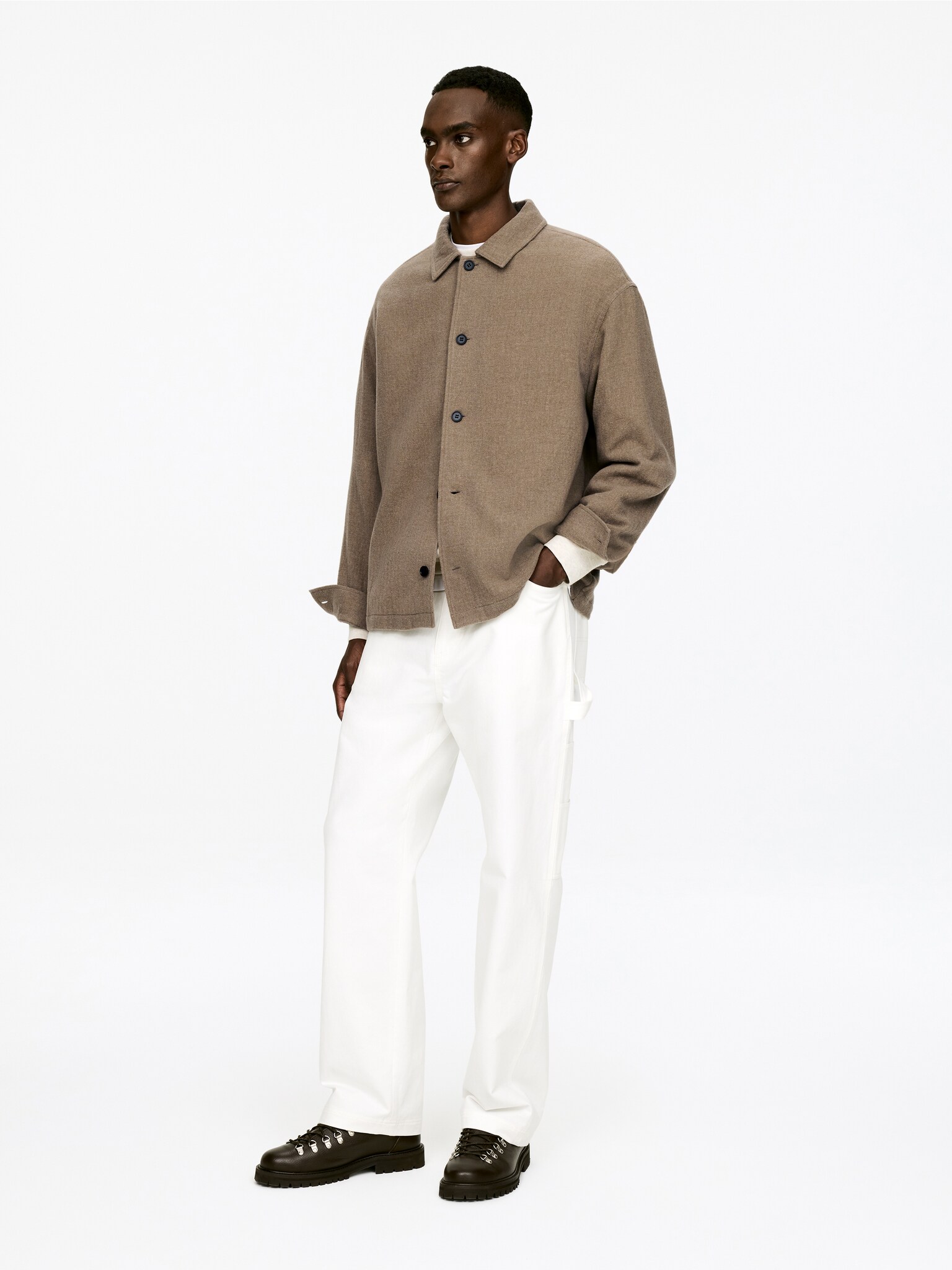 Surchemise décontractée - Taupe/Gris foncé - 5