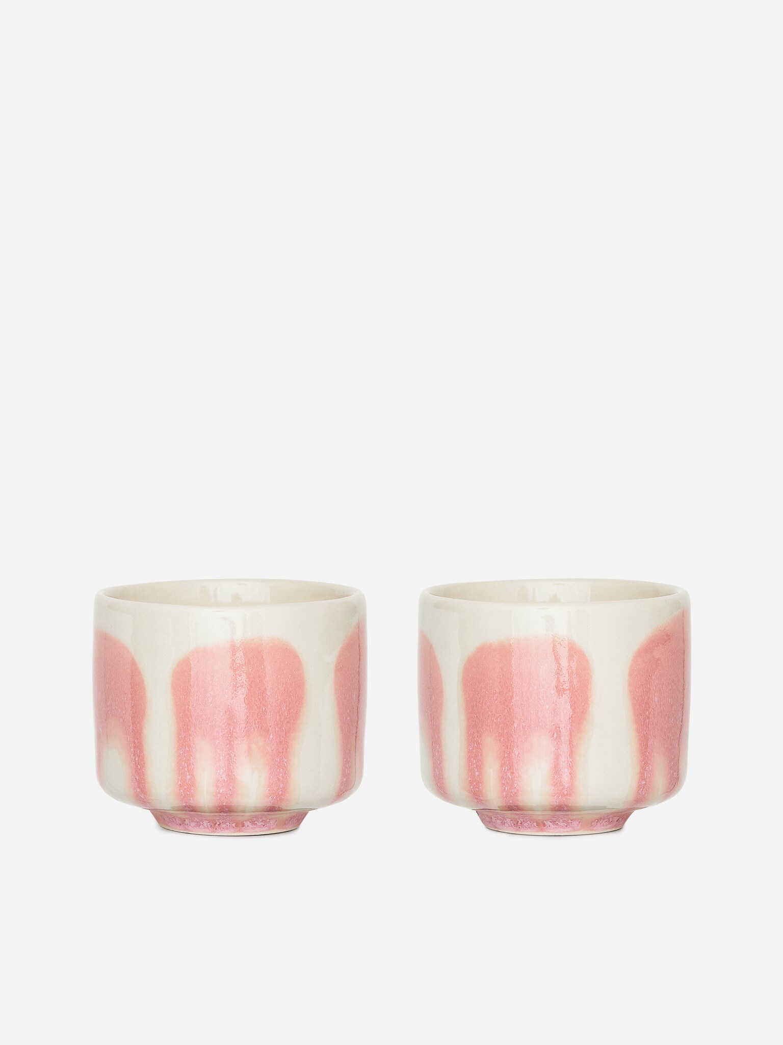 Set de 2 căni din ceramică - Pink Splash/Off White/Blue Splash/Albastru/Alb/Blue Checks