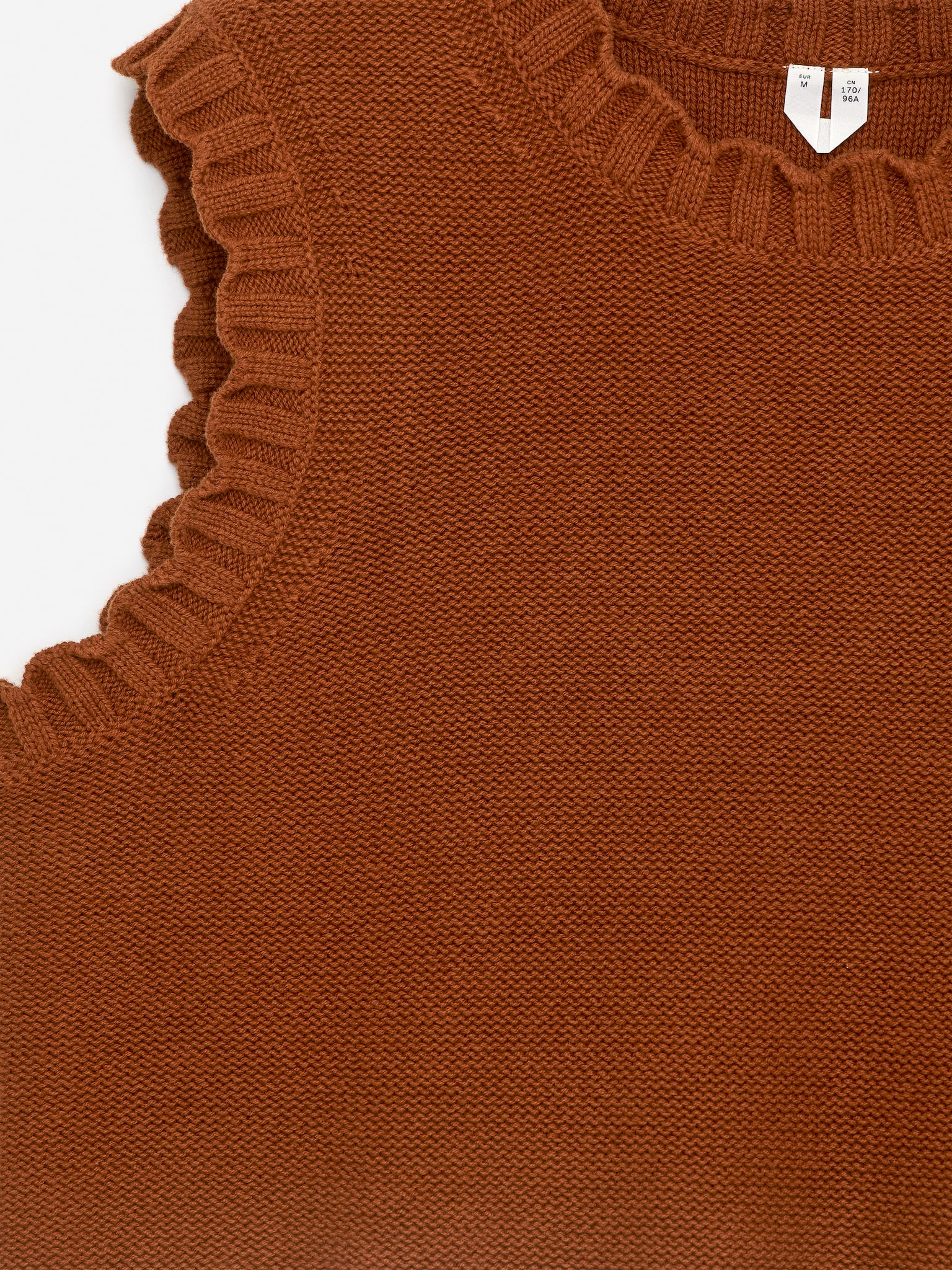 Scallop-Edge Knitted Vest - Rust - 4