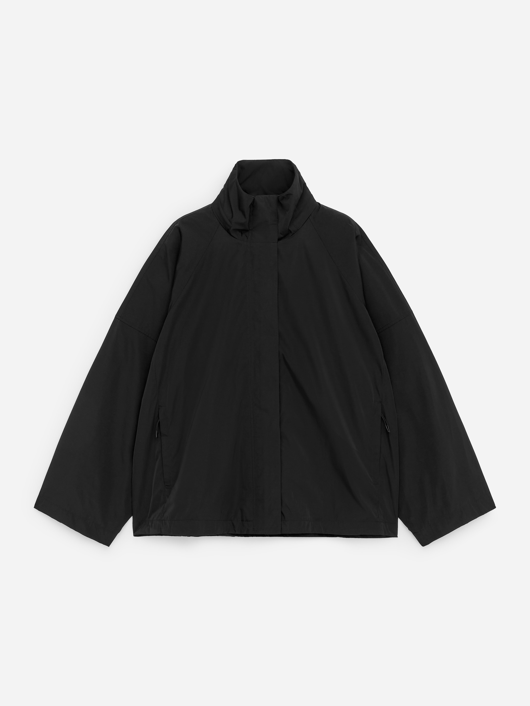 Drawstring Windbreaker-Black-18181