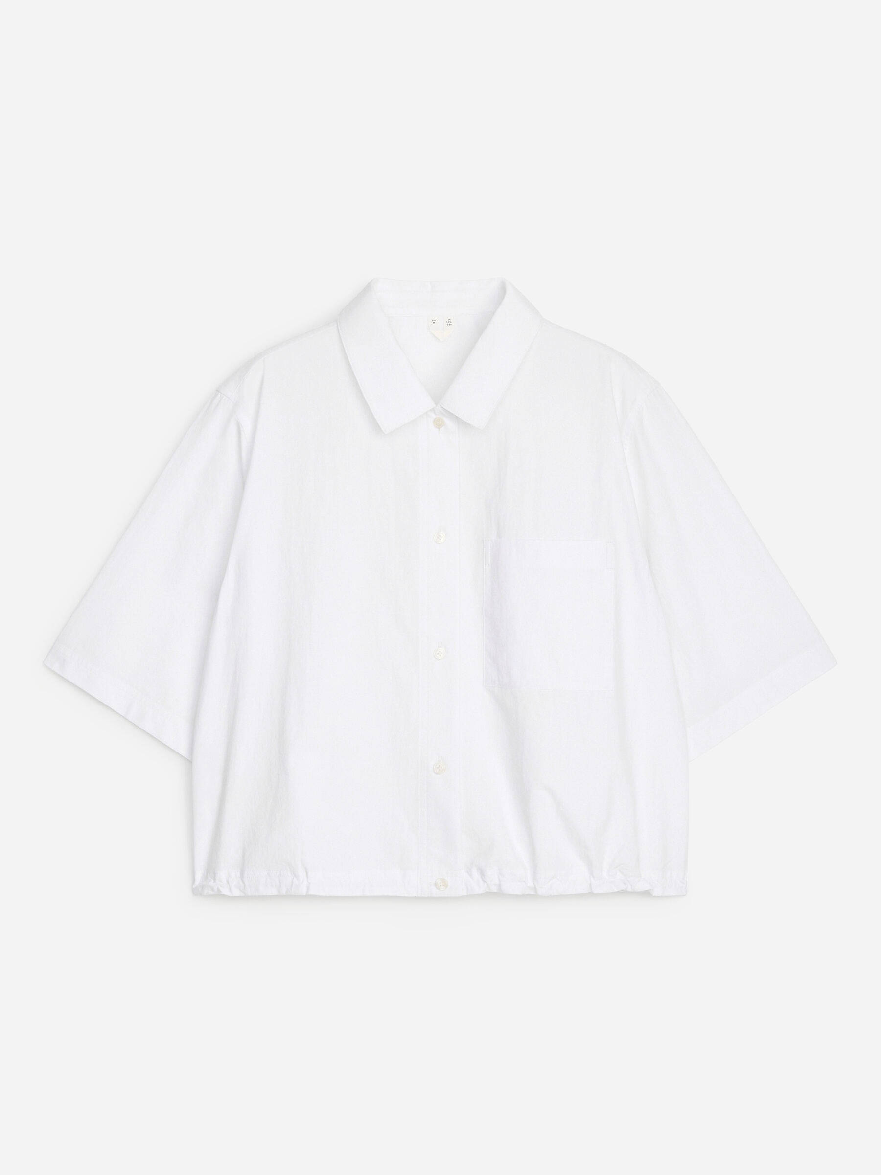 Cotton Short-Sleeve Shirt-#FFFFFF-19479