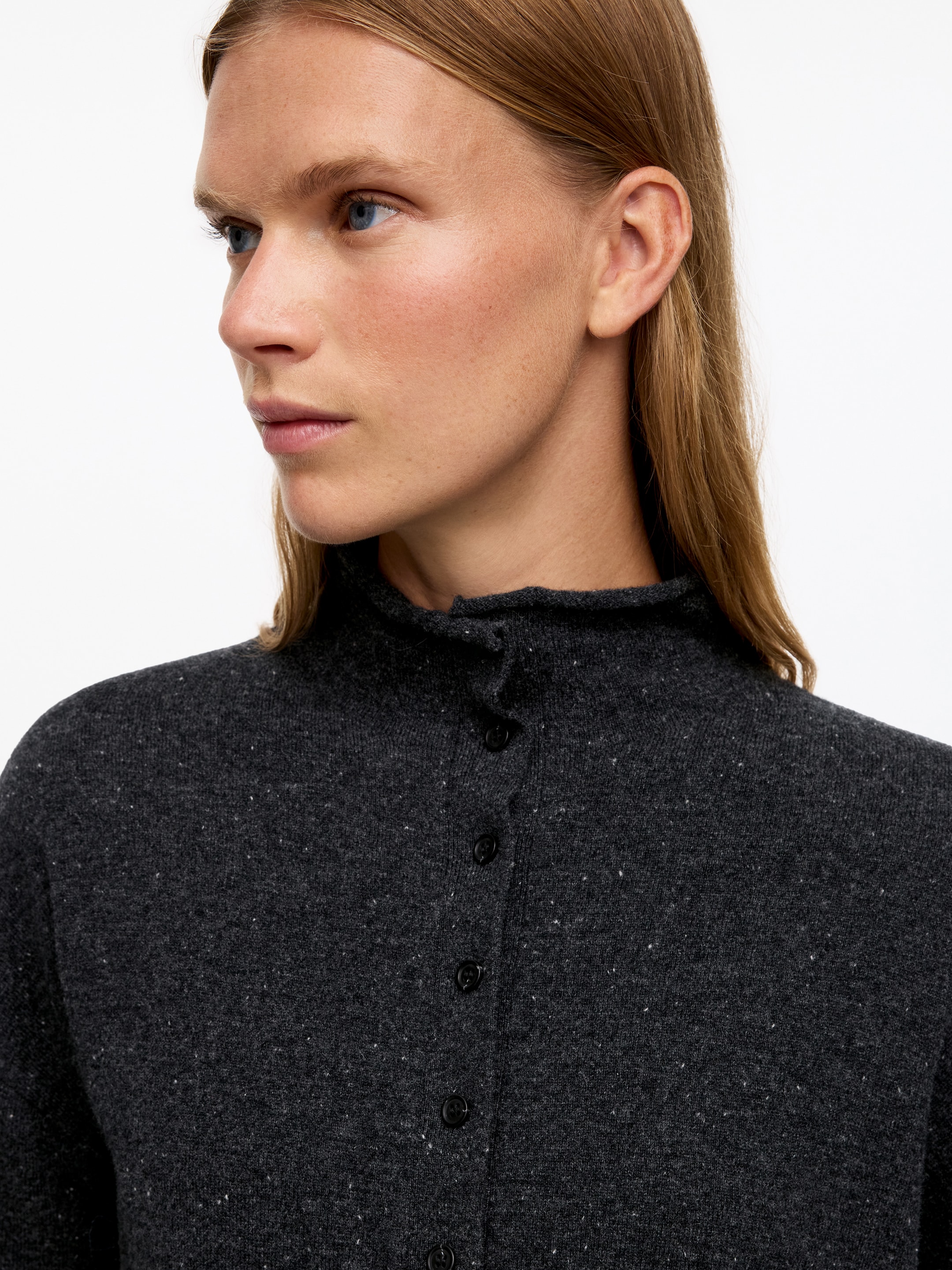 Merino Wool Cardigan - Dark grey - Regular fit - women - StillMedia/Lookbook - 4