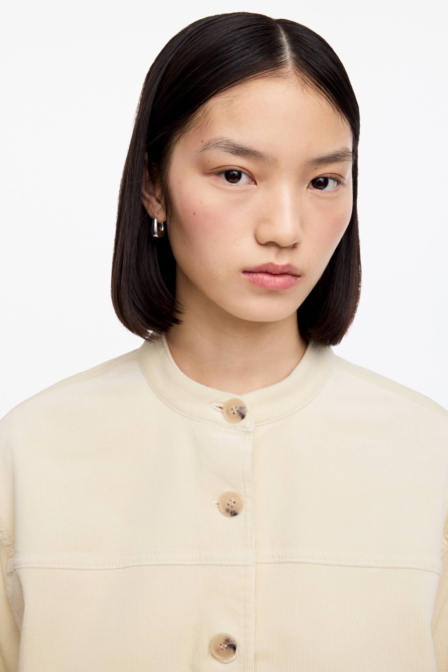 Surchemise en velours côtelé - Beige clair/Bleu foncé - 9