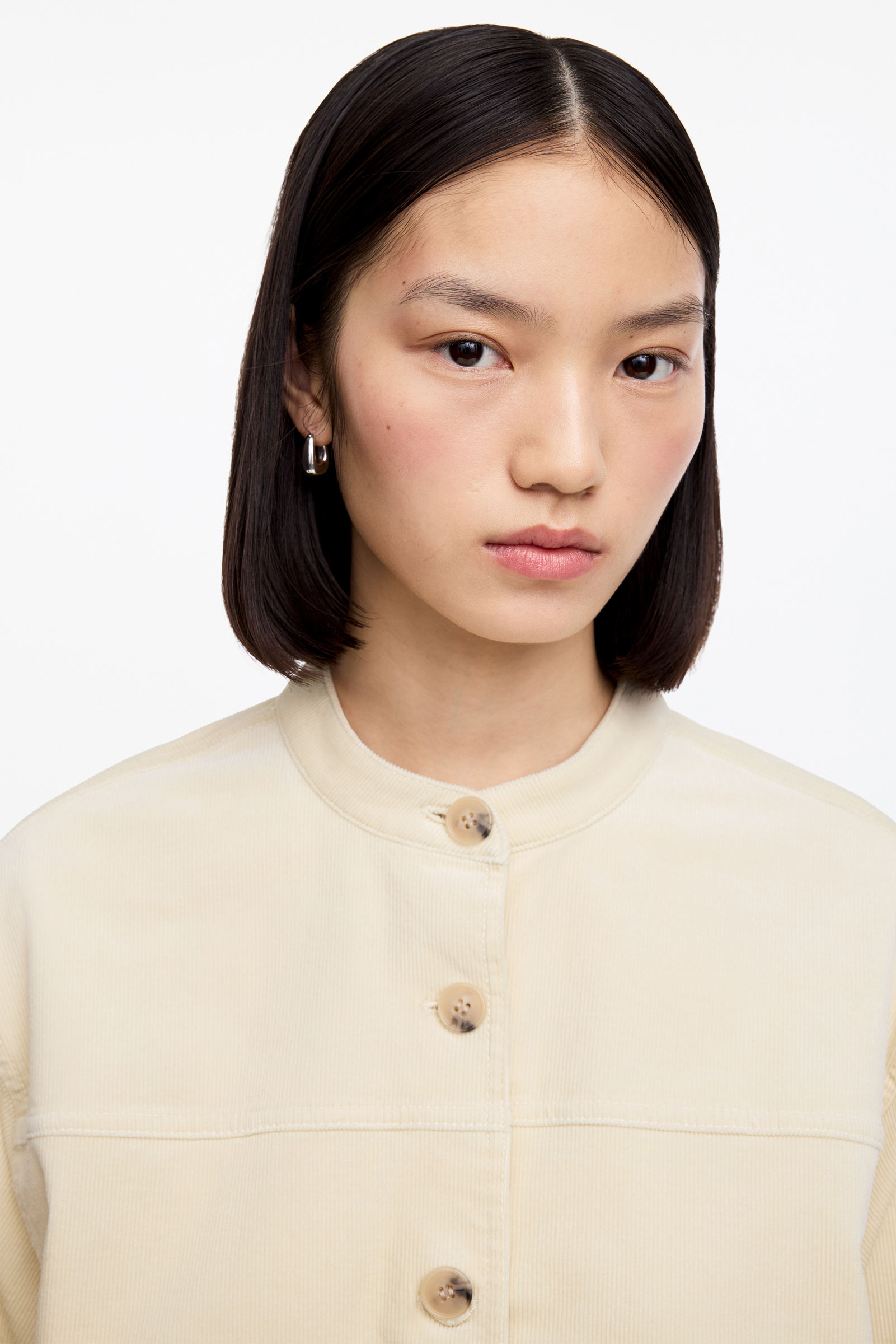 Surchemise en velours côtelé - Beige clair - Regular fit - Femme - StillMedia/Lookbook - 9