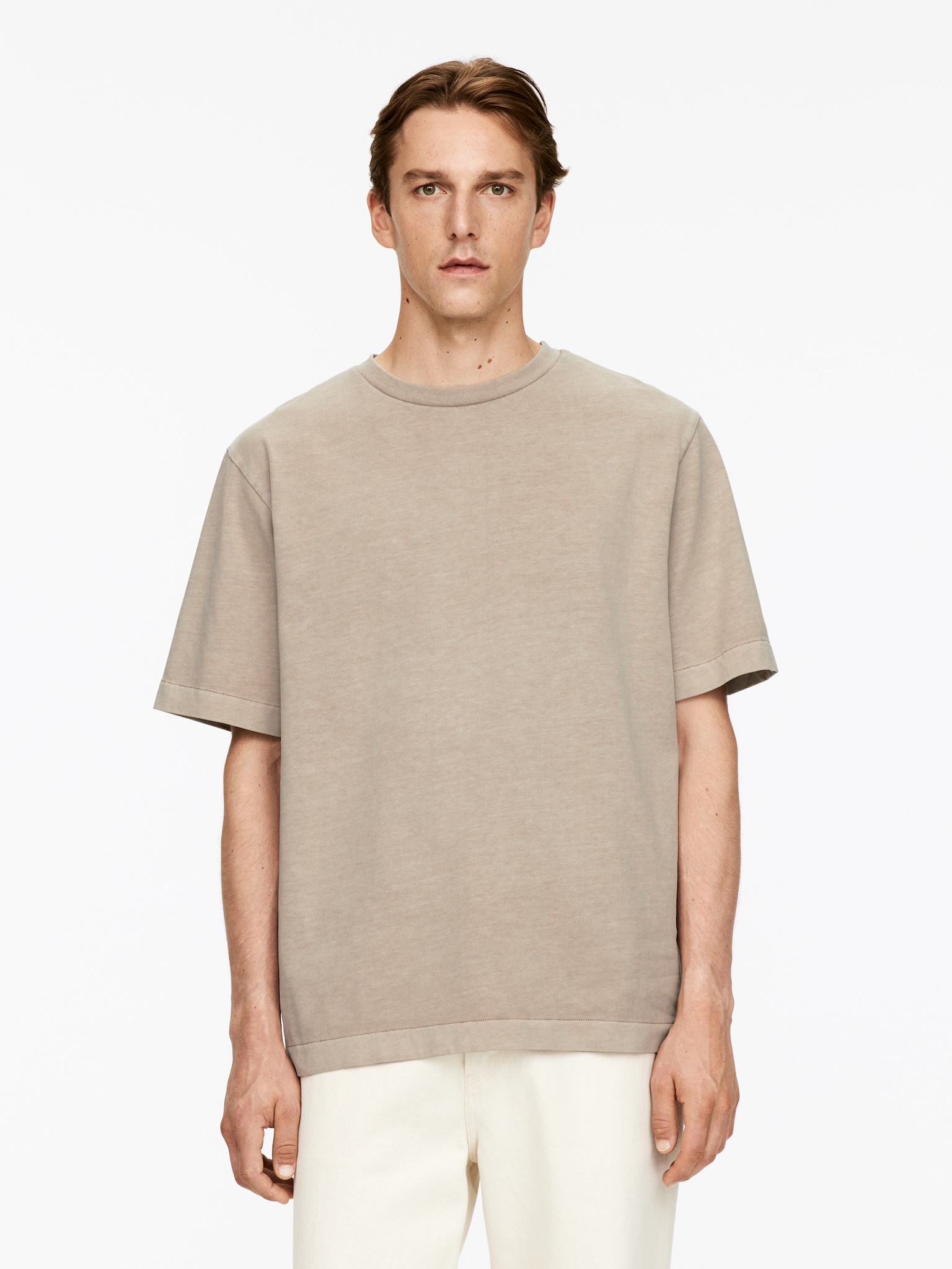 T-shirt décontracté - Beige - 1