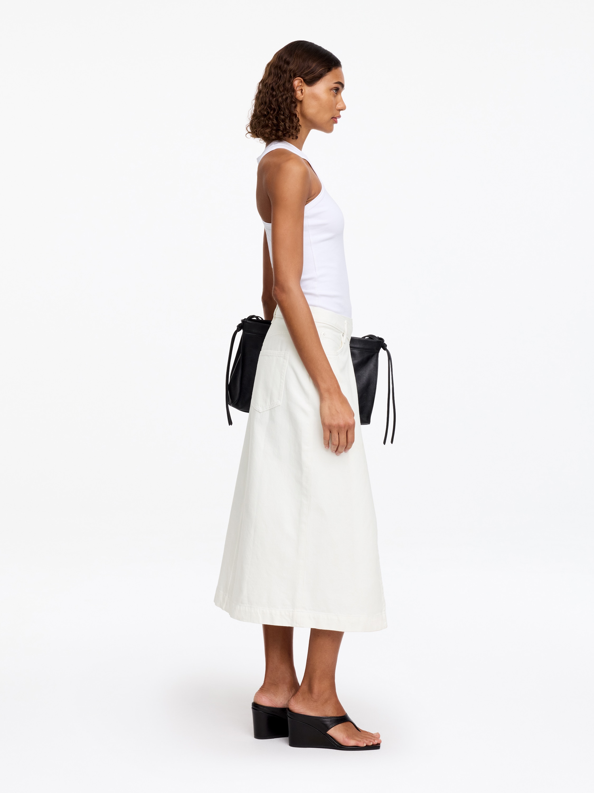 Denim Wrap Skirt – White – Women – ARKET EU