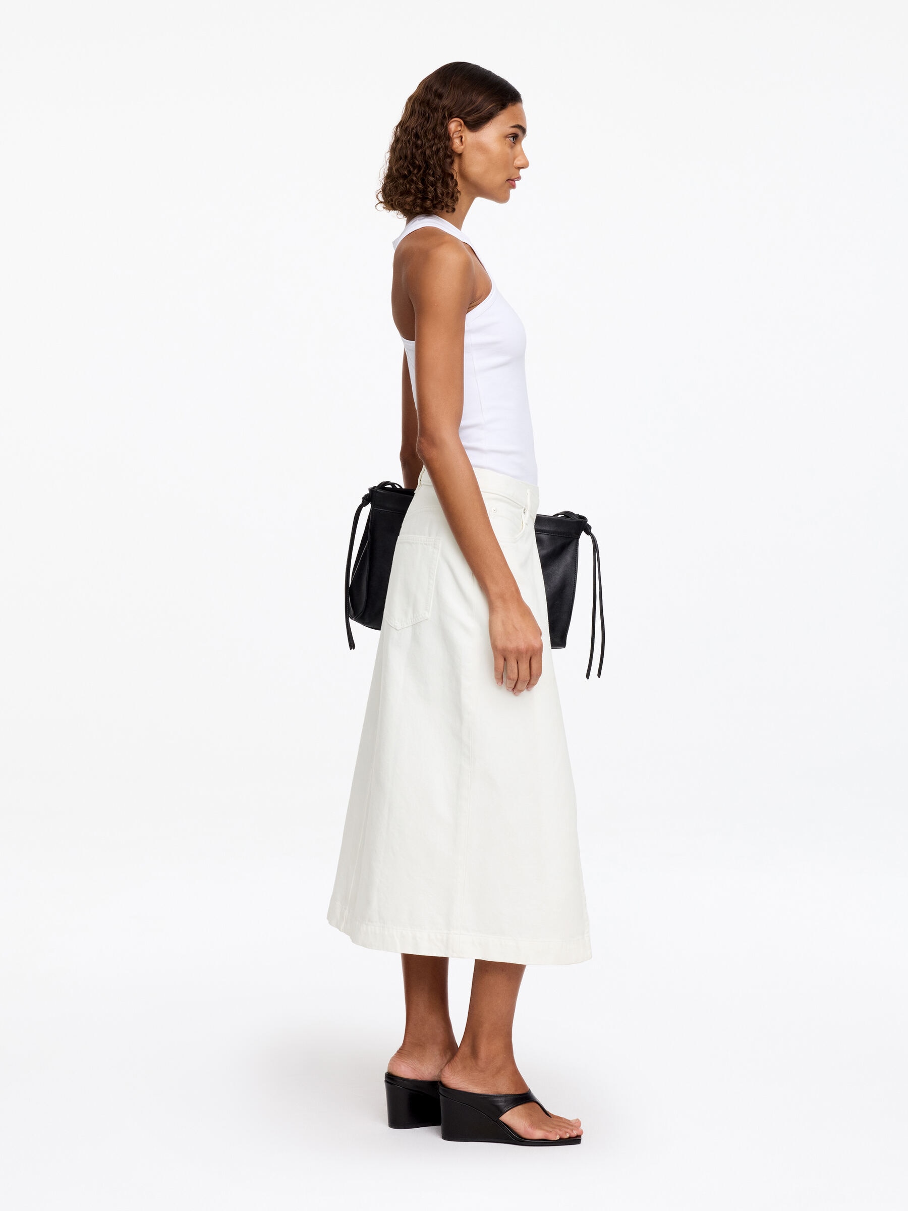 Denim Wrap Skirt - White - Regular fit - Women - StillMedia/Lookbook - 8