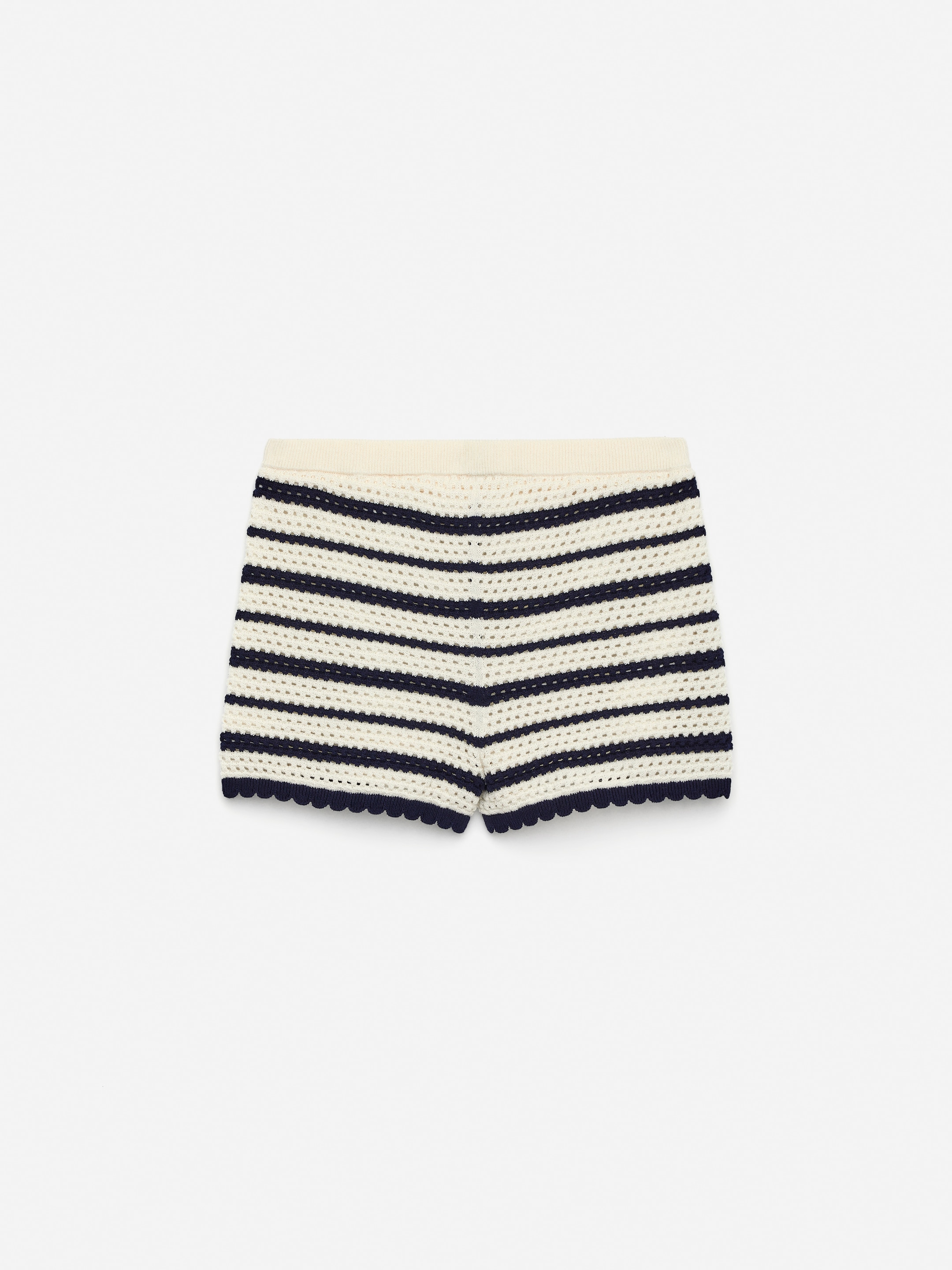 Näytä suurempi kuva: Pointelle-Knit Shorts - Tummansininen/luonnonvalkoinen - Kids | H&M FI 2