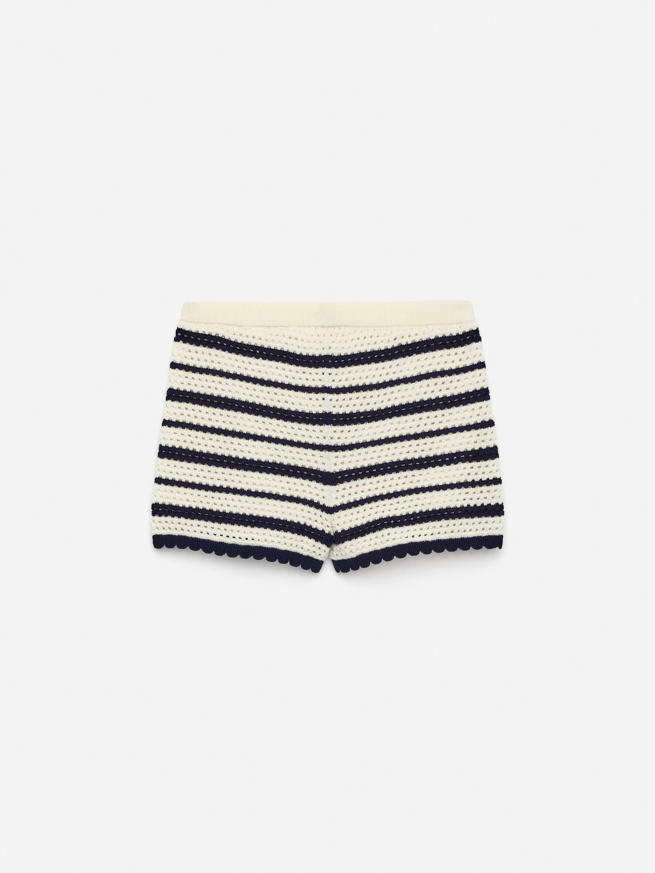 Short en maille pointelle - Bleu foncé/Blanc cassé - Regular fit - Enfant - StillMedia/DescriptiveStillLife - 2