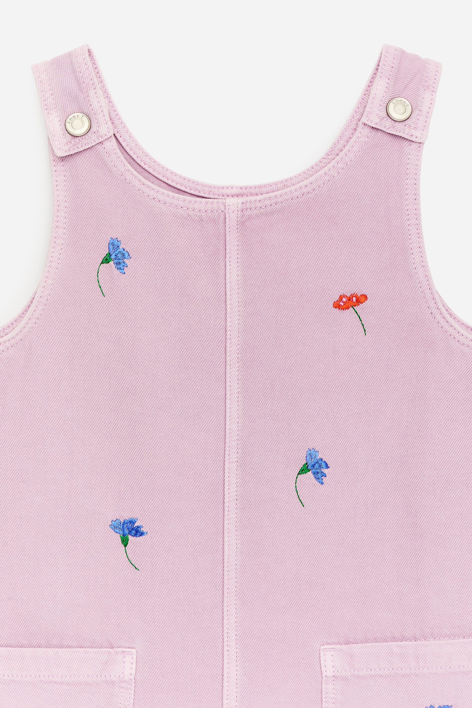 Robe en jean brodée - Mauve - 3