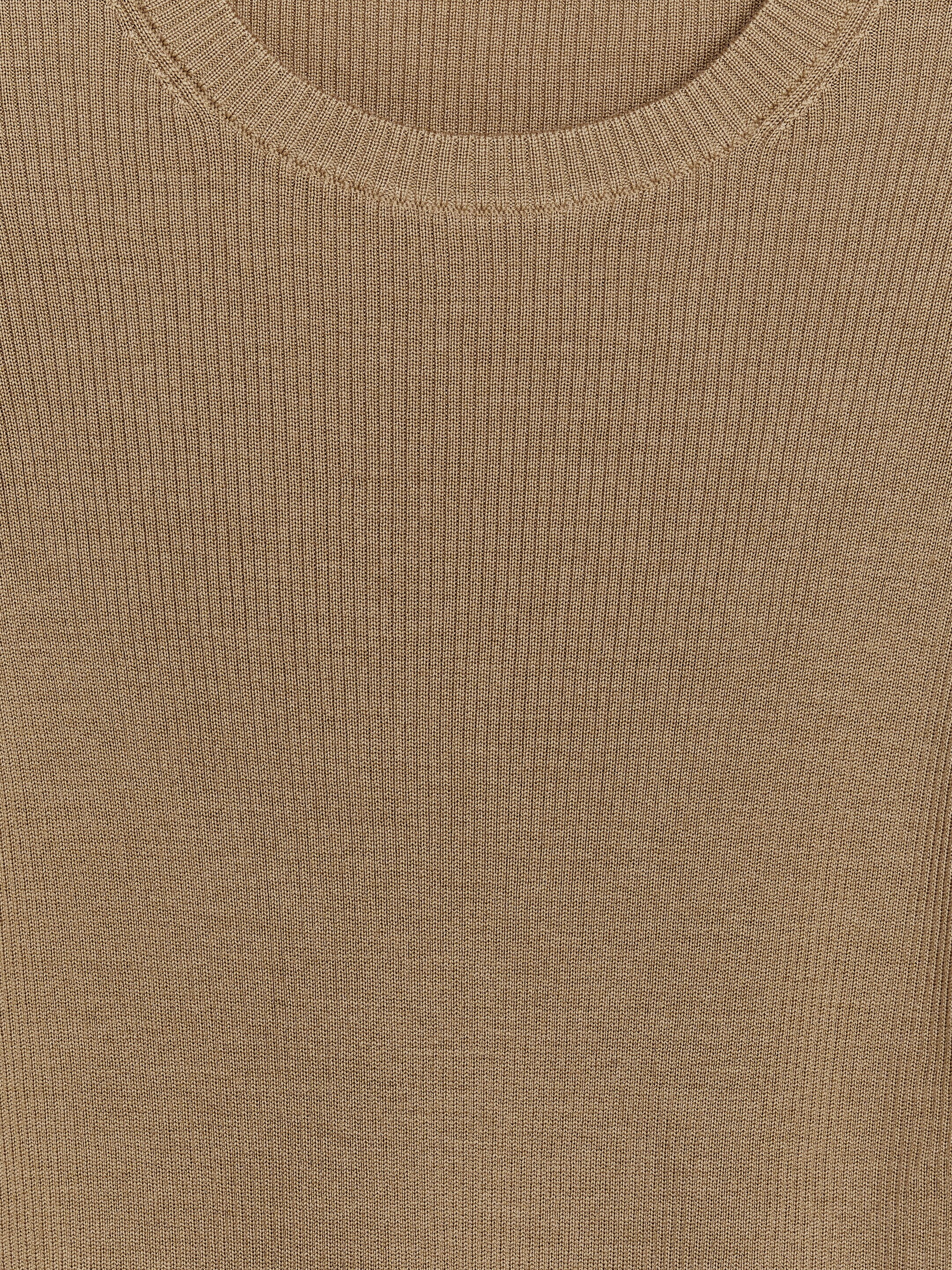 Grösseres Bild ansehen: Rippstrick-Oberteil aus Merinowolle - Dunkelbeige - DAMEN | H&M CH 6
