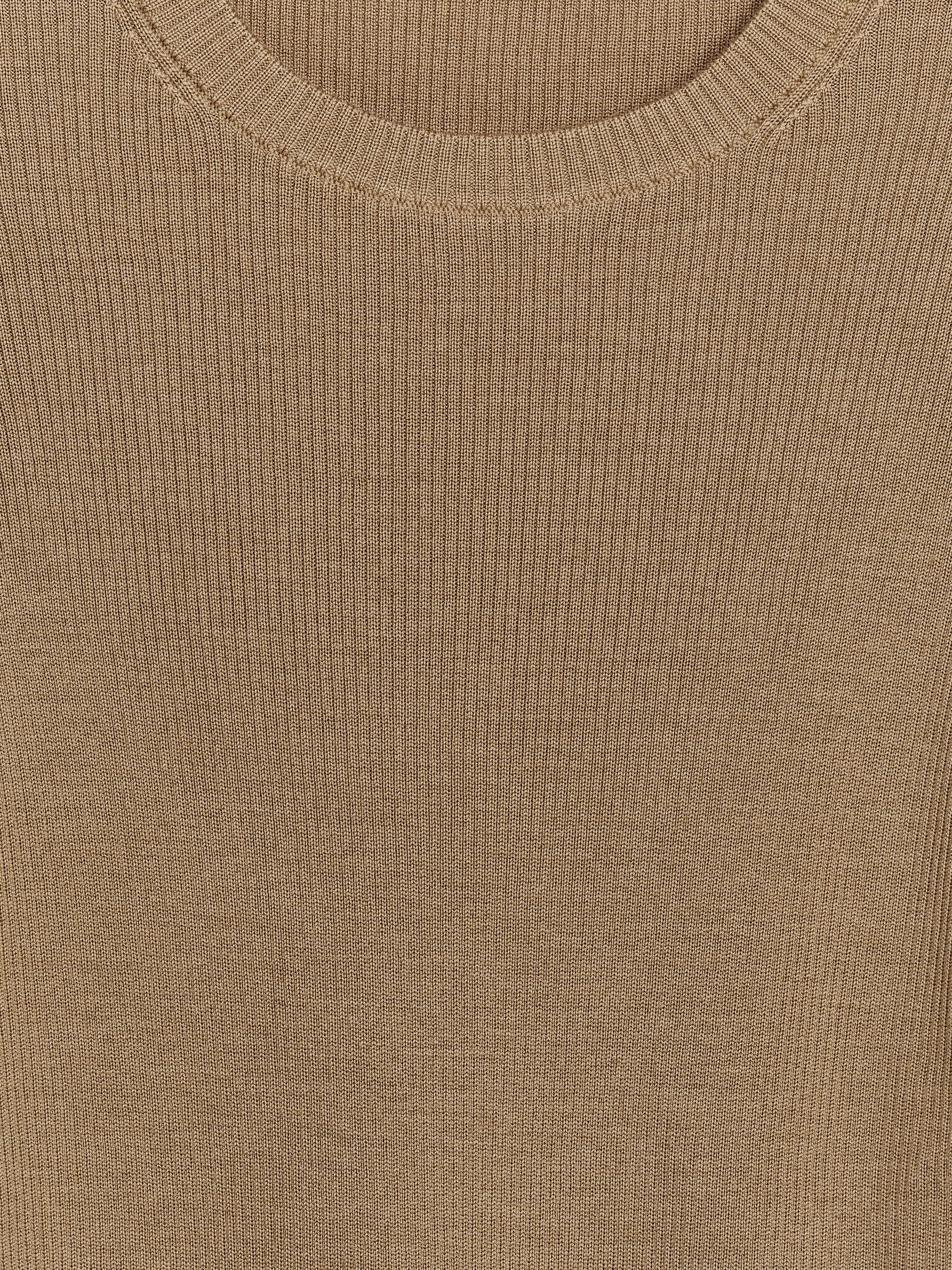 Vis større bilde: Ribbestrikket merinotopp - Mørk beige - DAME | H&M NO 6