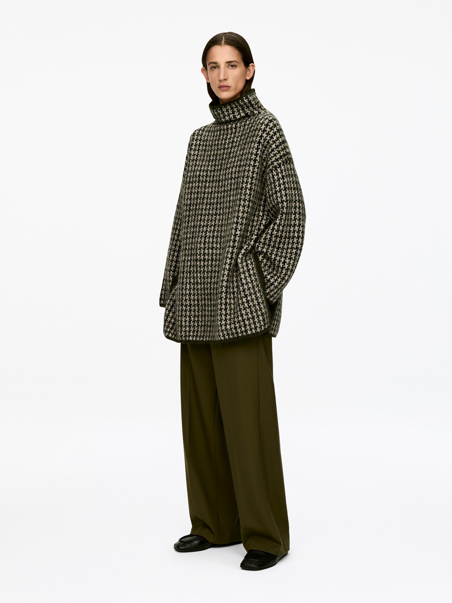 Pull en maille jacquard - Beige/Pied-de-poule - 4