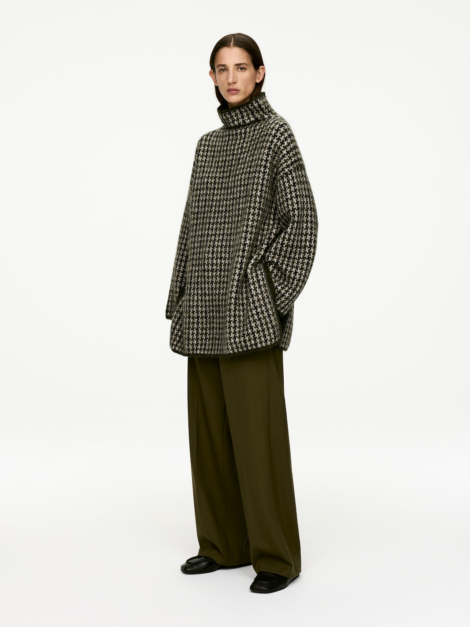 Jacquard-Knit Jumper - Beige/Houndstooth - 6