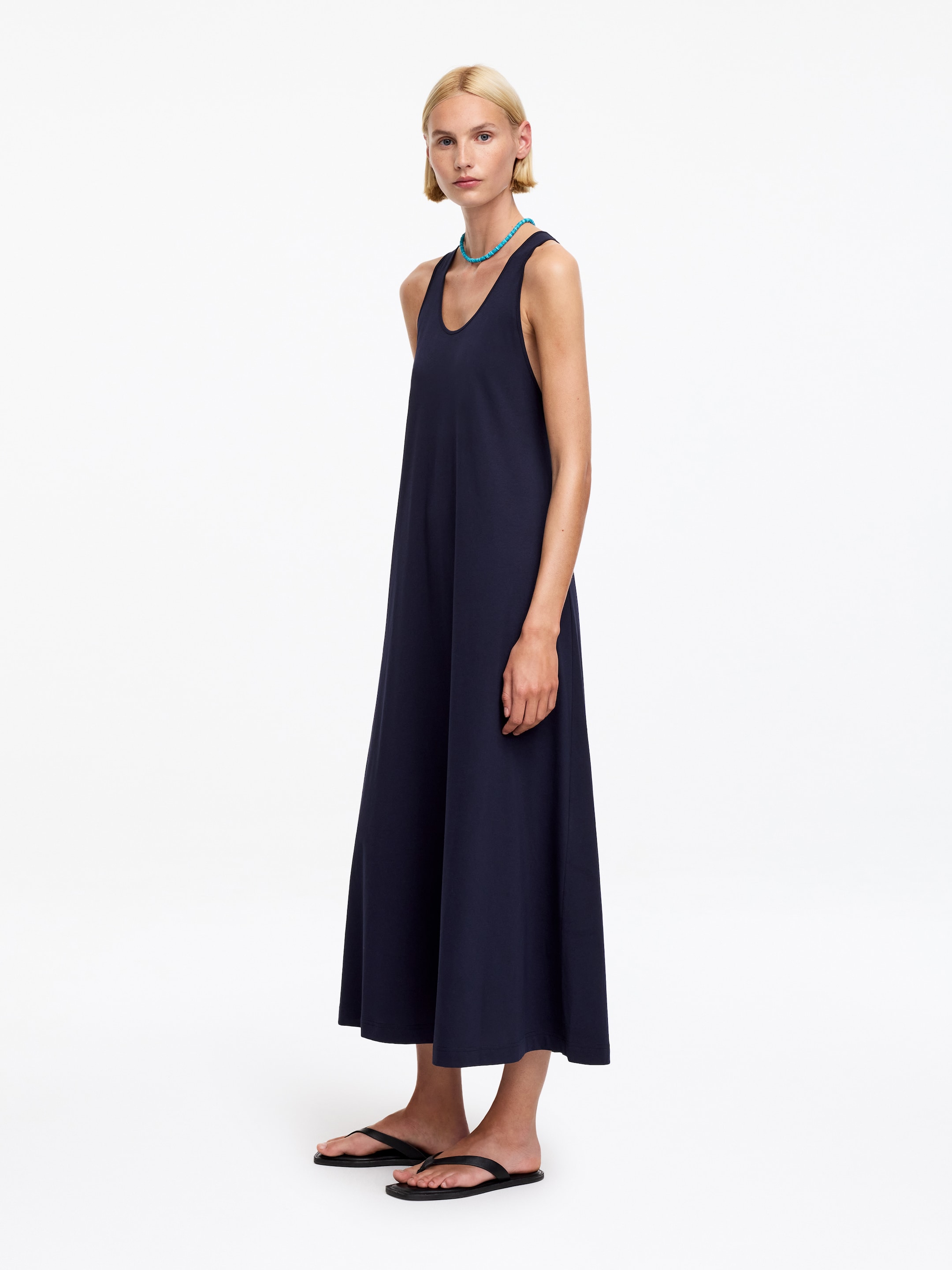 Robe longue dos torsadé - Bleu marine - Regular fit - Femme - StillMedia/Lookbook - 4