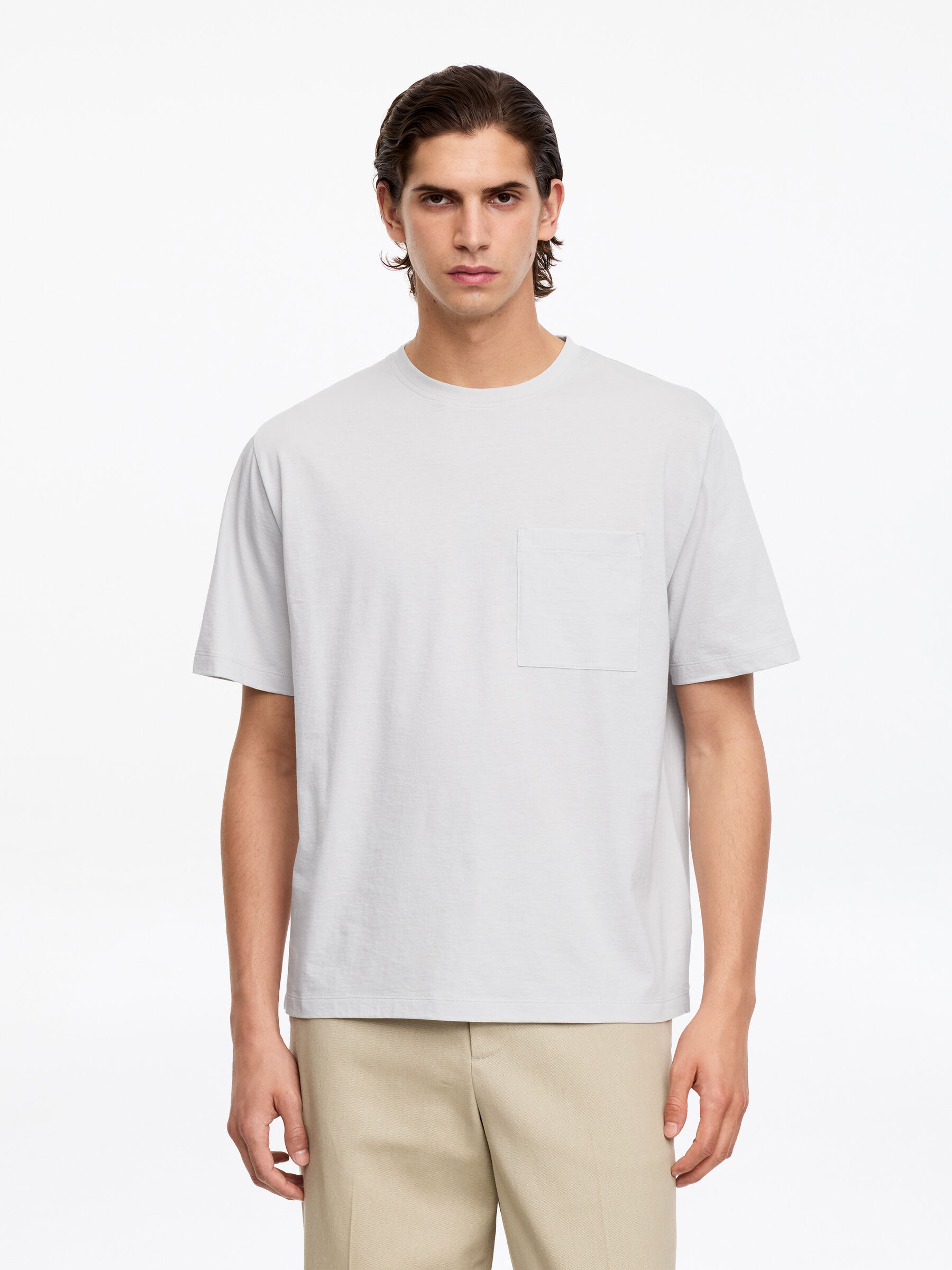 T-shirt i bomull-#B9BABC-19306