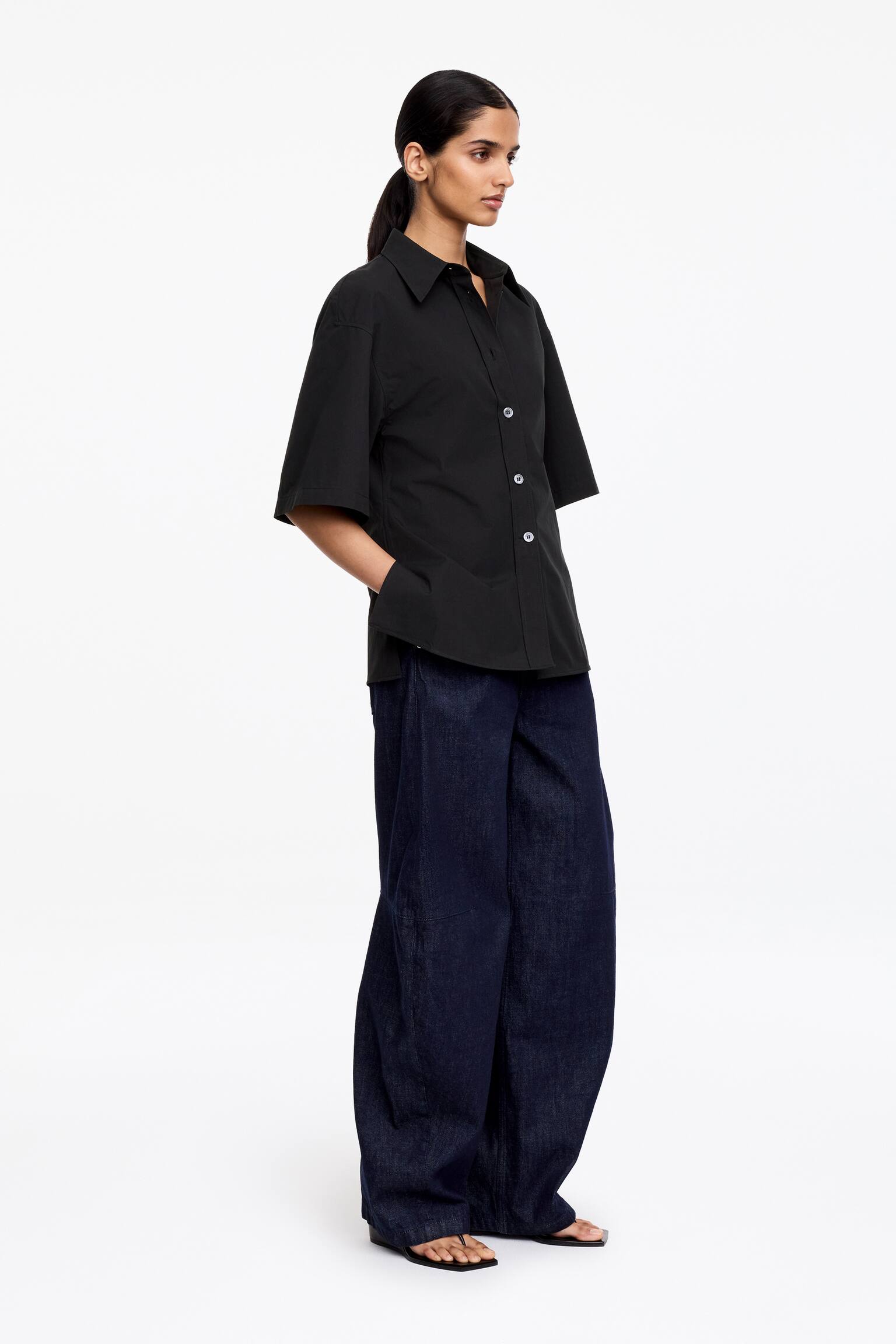 Kortärmad skjorta - Svart/Rosa - 5