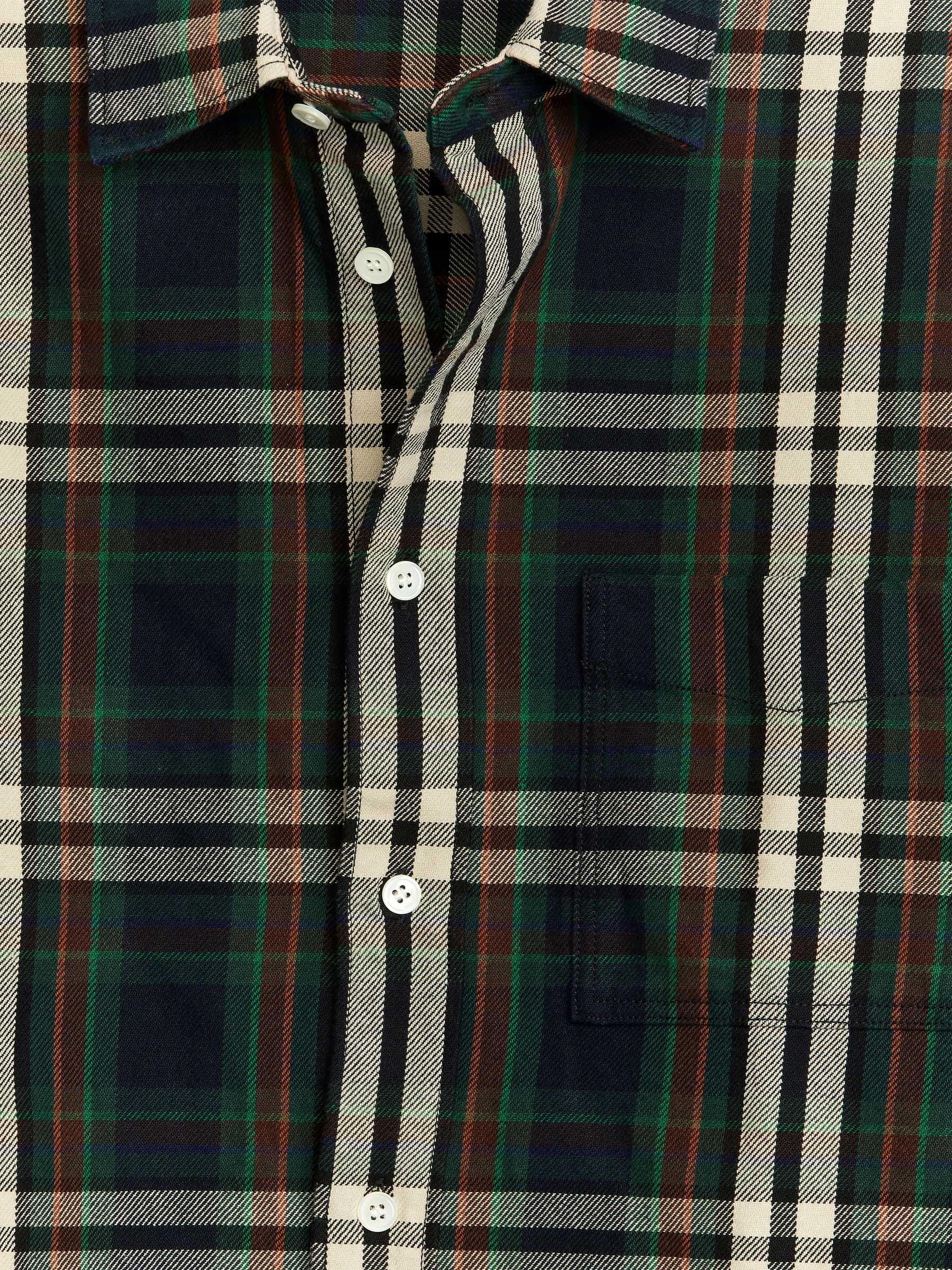 Heavy Flannel Shirt - Dark Blue/Green - Loose fit - Men - StillMedia/DescriptiveDetail - 1