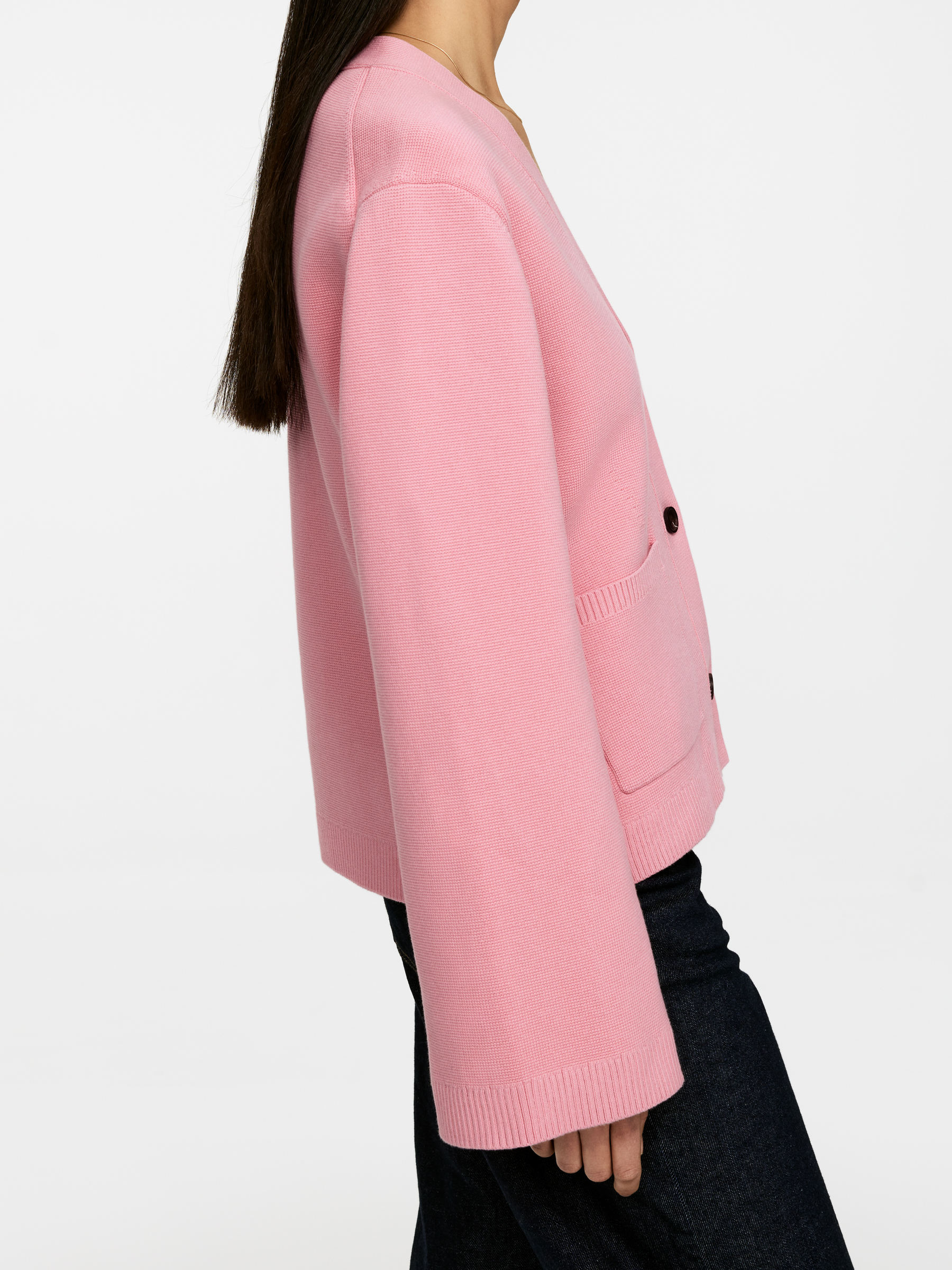 Cotton Cardigan - Pink - Regular fit - Women - StillMedia/Lookbook - 3