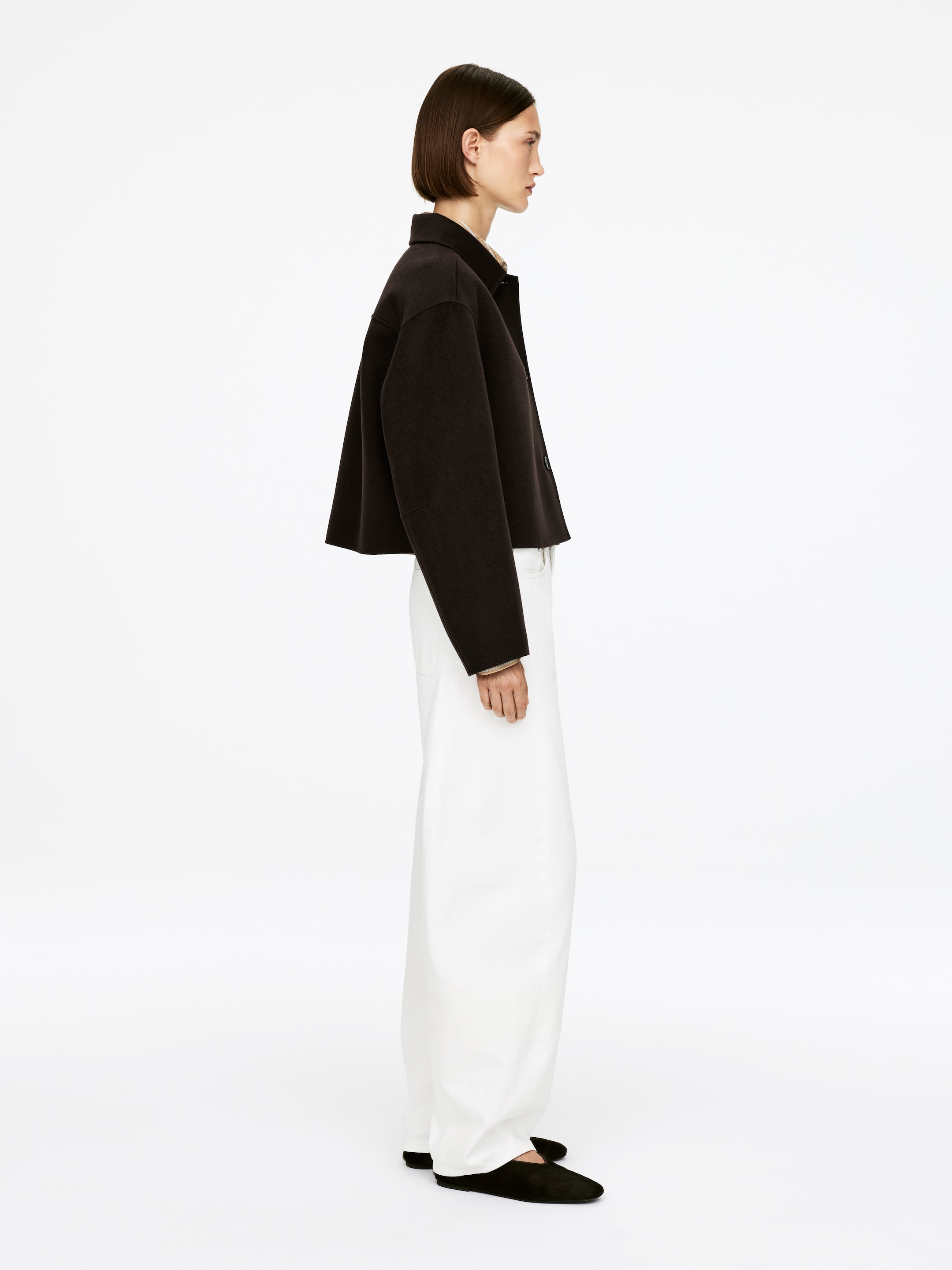 Ver imagen más grande: Sobrecamisa en mezcla de lana de doble faz - Marrón oscuro - MUJER | H&M ES 3