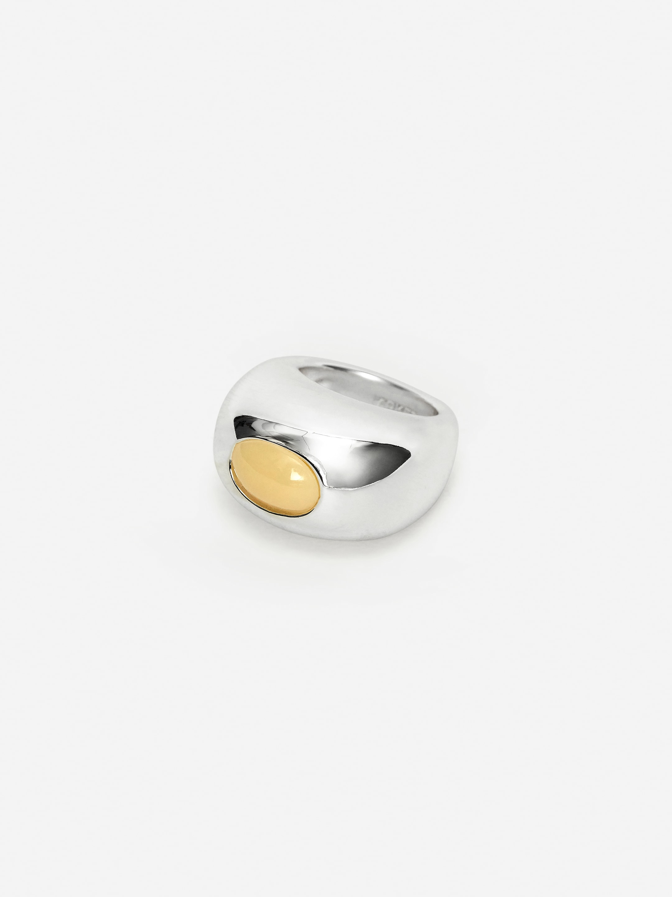 Silverpläterad ring - Silver/crèmevit - Women - StillMedia/DescriptiveStillLife - 1