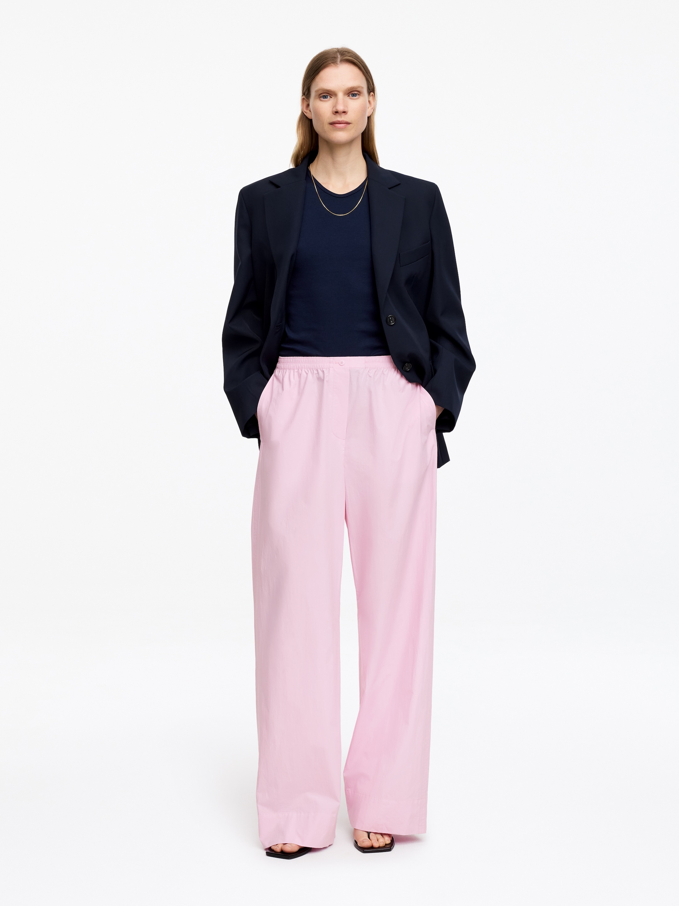 Relaxed Cotton Trousers - Pink - Relaxed fit - Women - StillMedia/Lookbook - 4