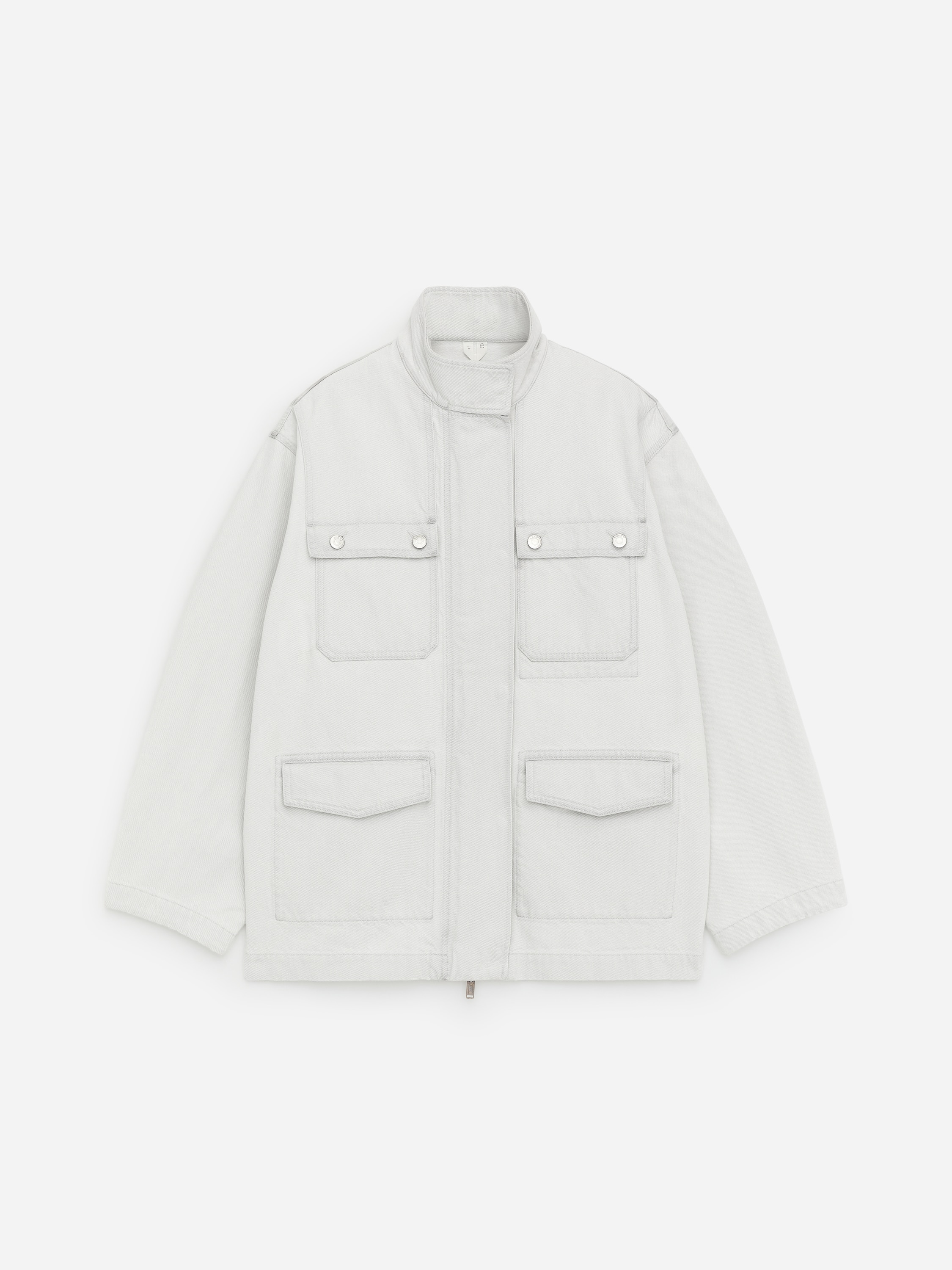 Casaco de gola em funil - Branco sujo