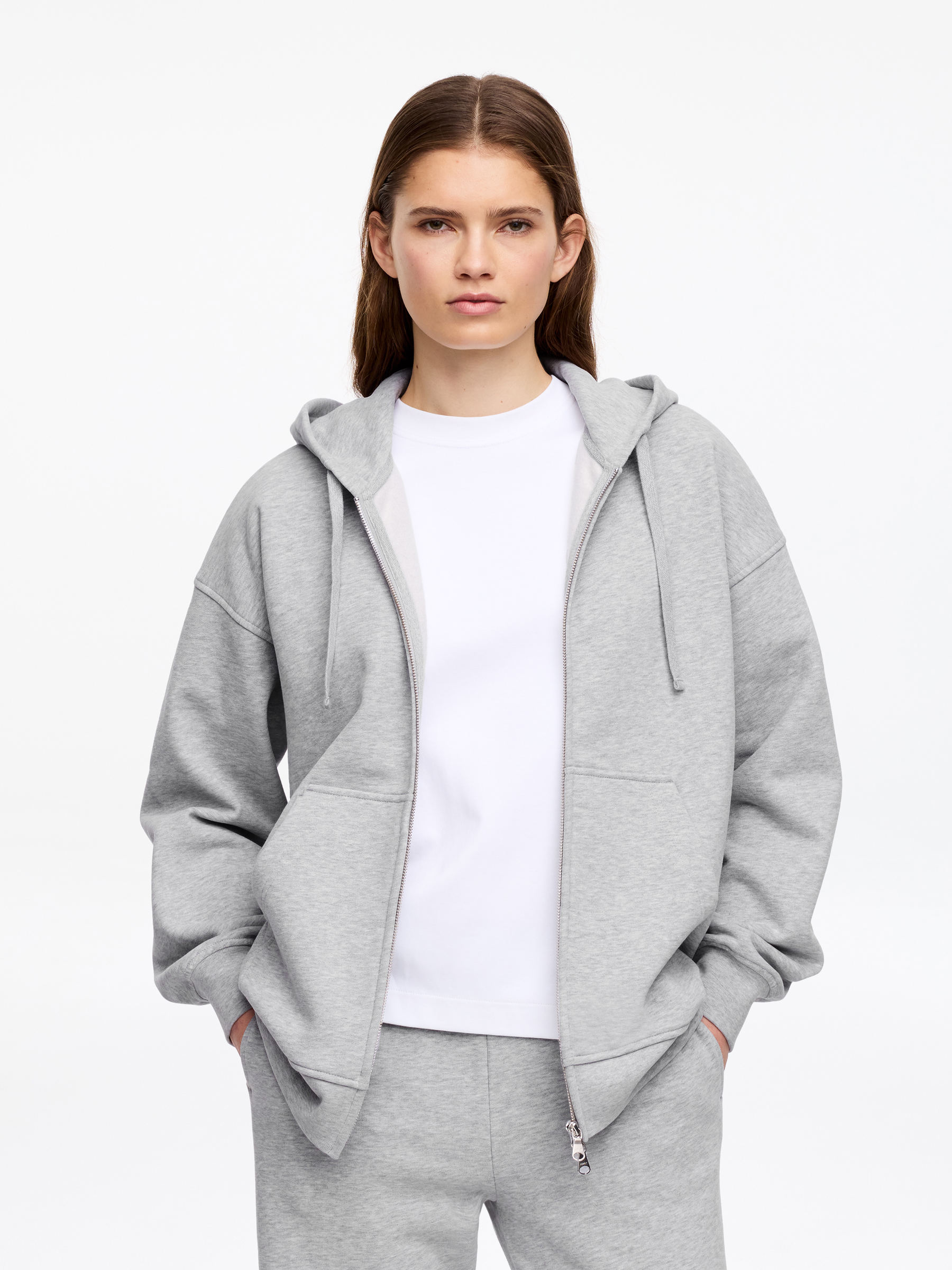 Kapuzenpullover mit Reißverschluss-#C0C3C6-18300