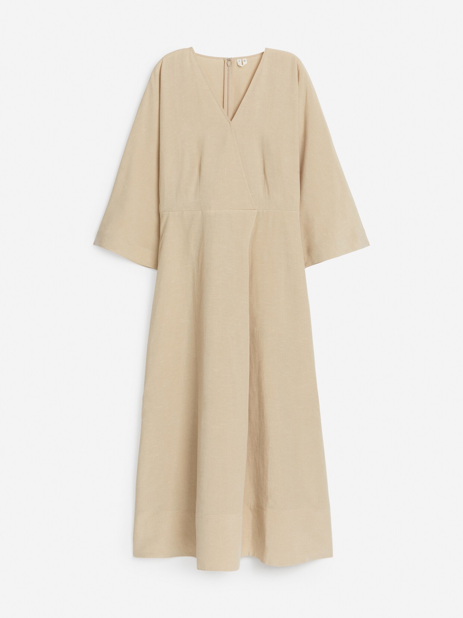 Lyocell-Linen Wrap Dress - Beige