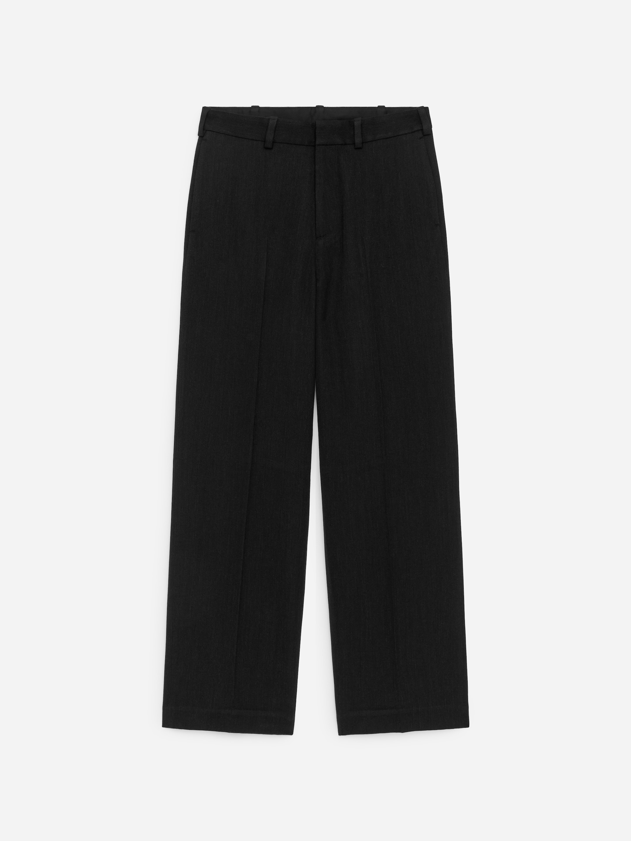 Locker geschnittene Hose aus Wolle-#323232-18120