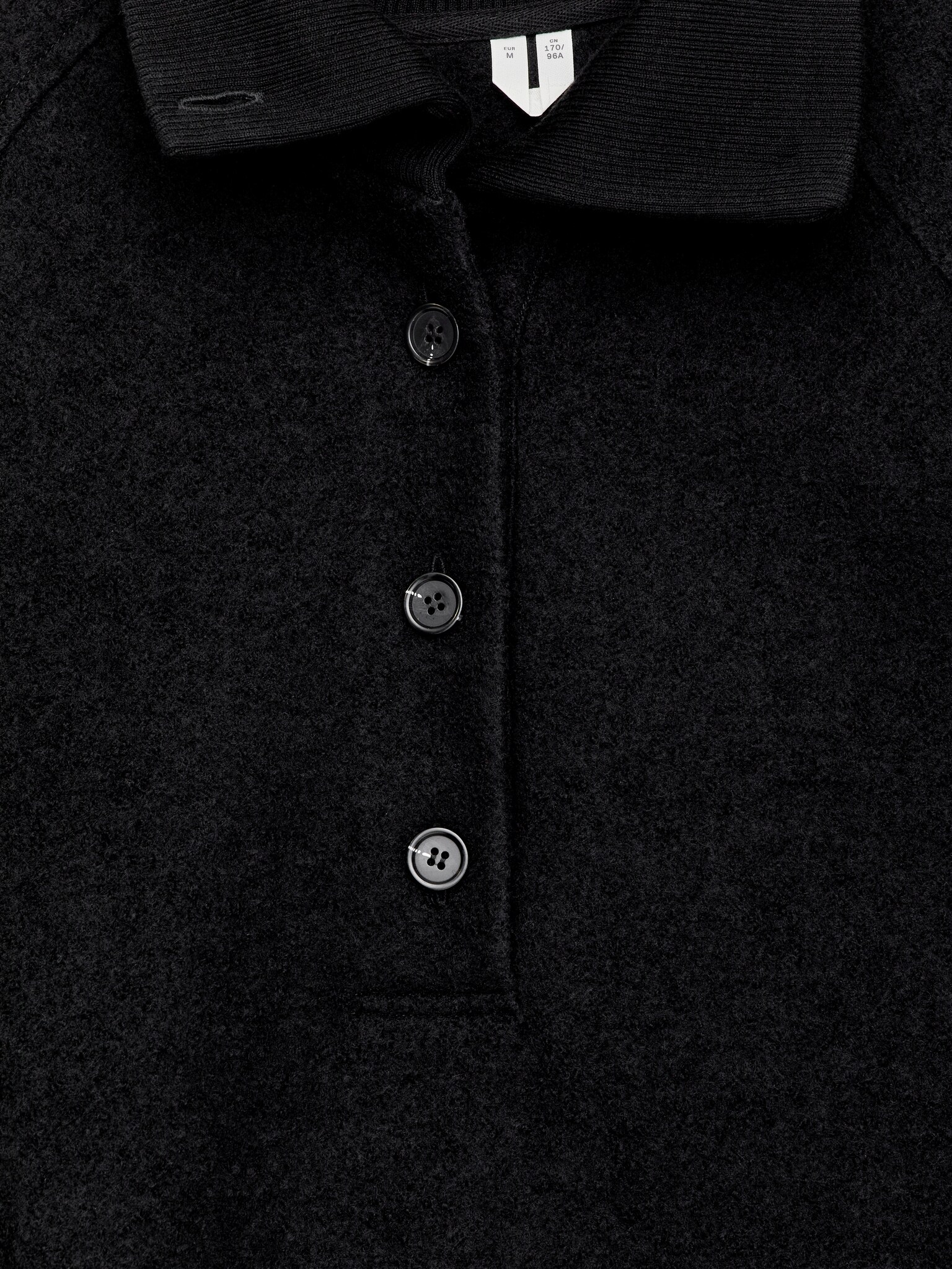 Svetr z vařené vlny a bavlny - Černá/Off White - 4