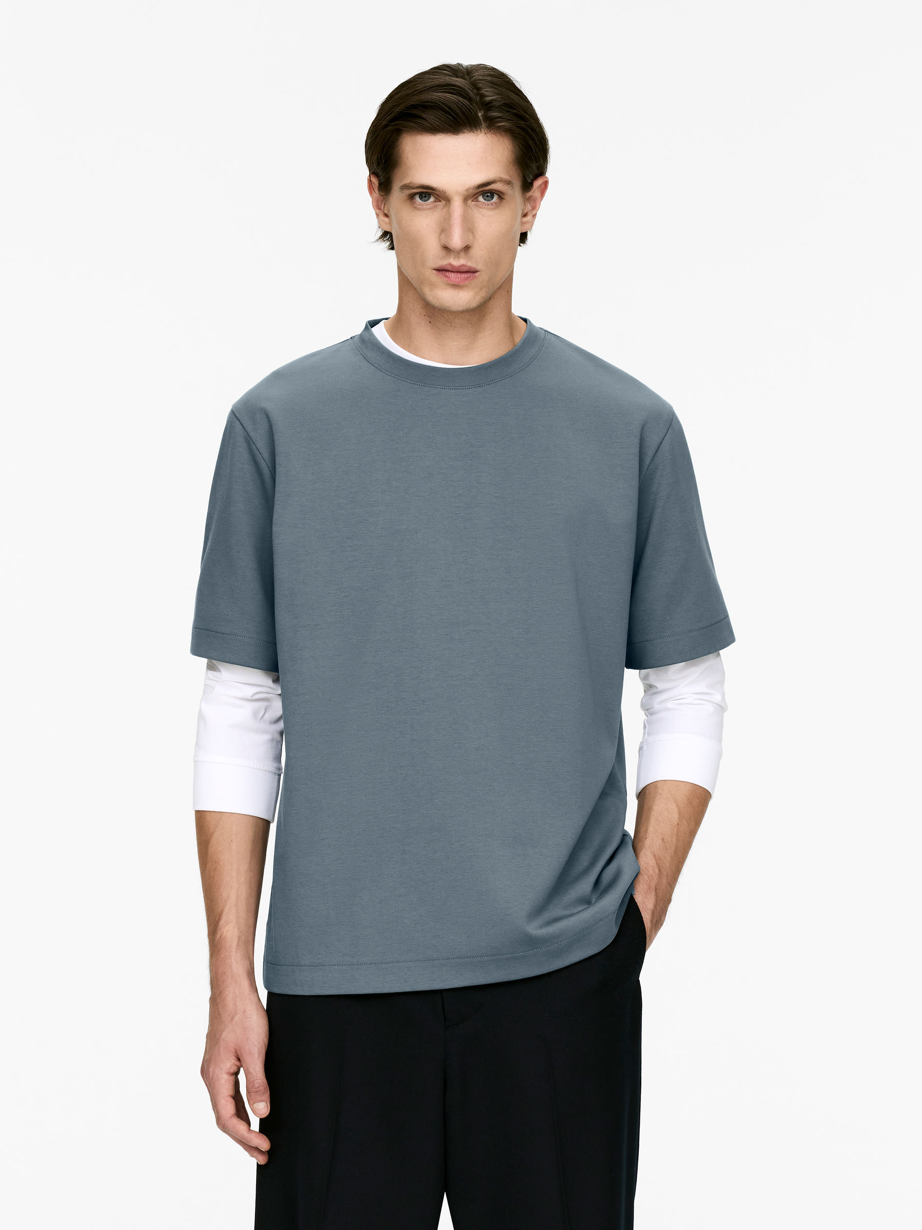 Interlock T-shirt-#626B72-16597