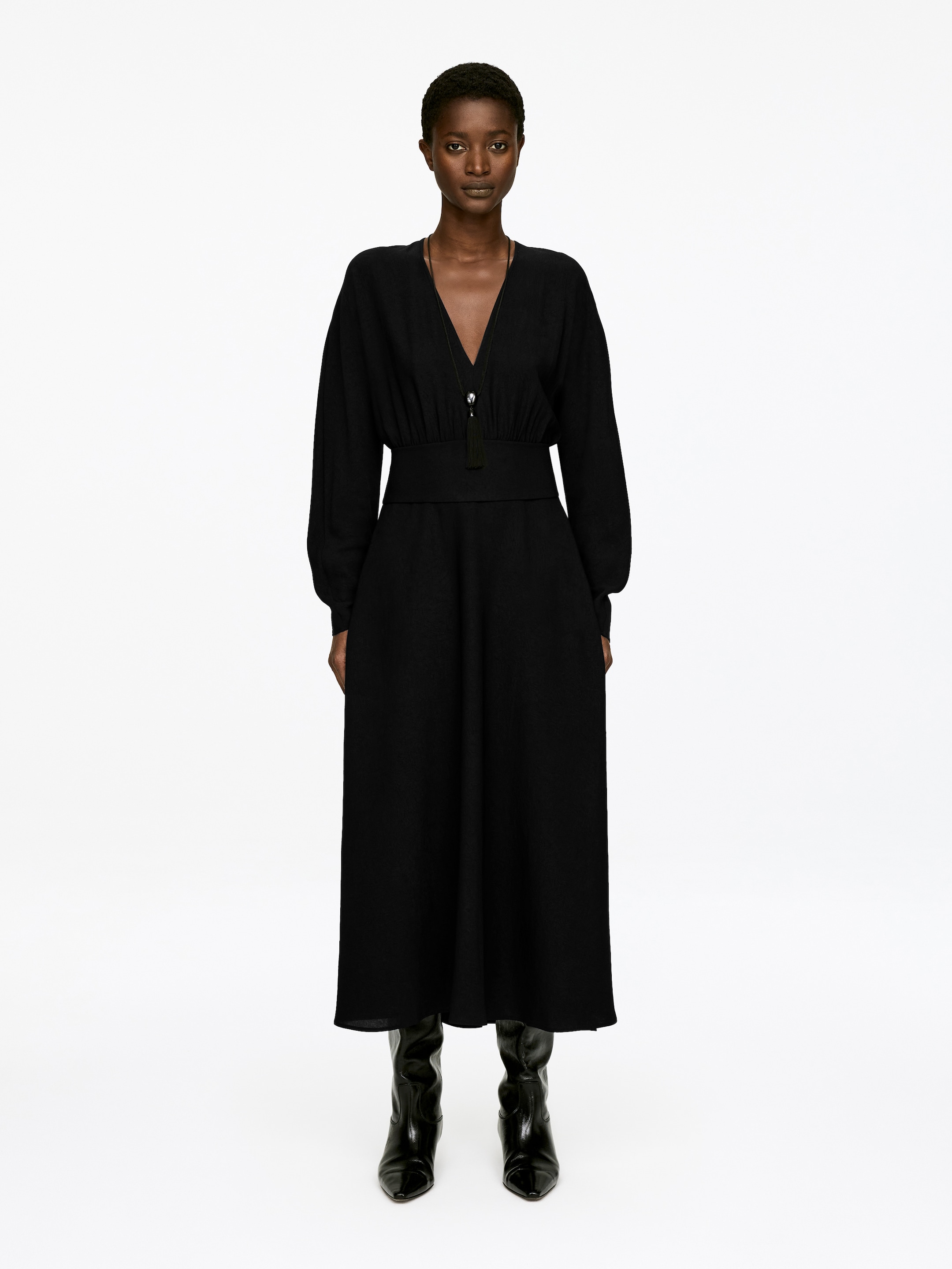 View larger image: Tie-Waist Maxi Dress - Black - Ladies | H&M GB 1