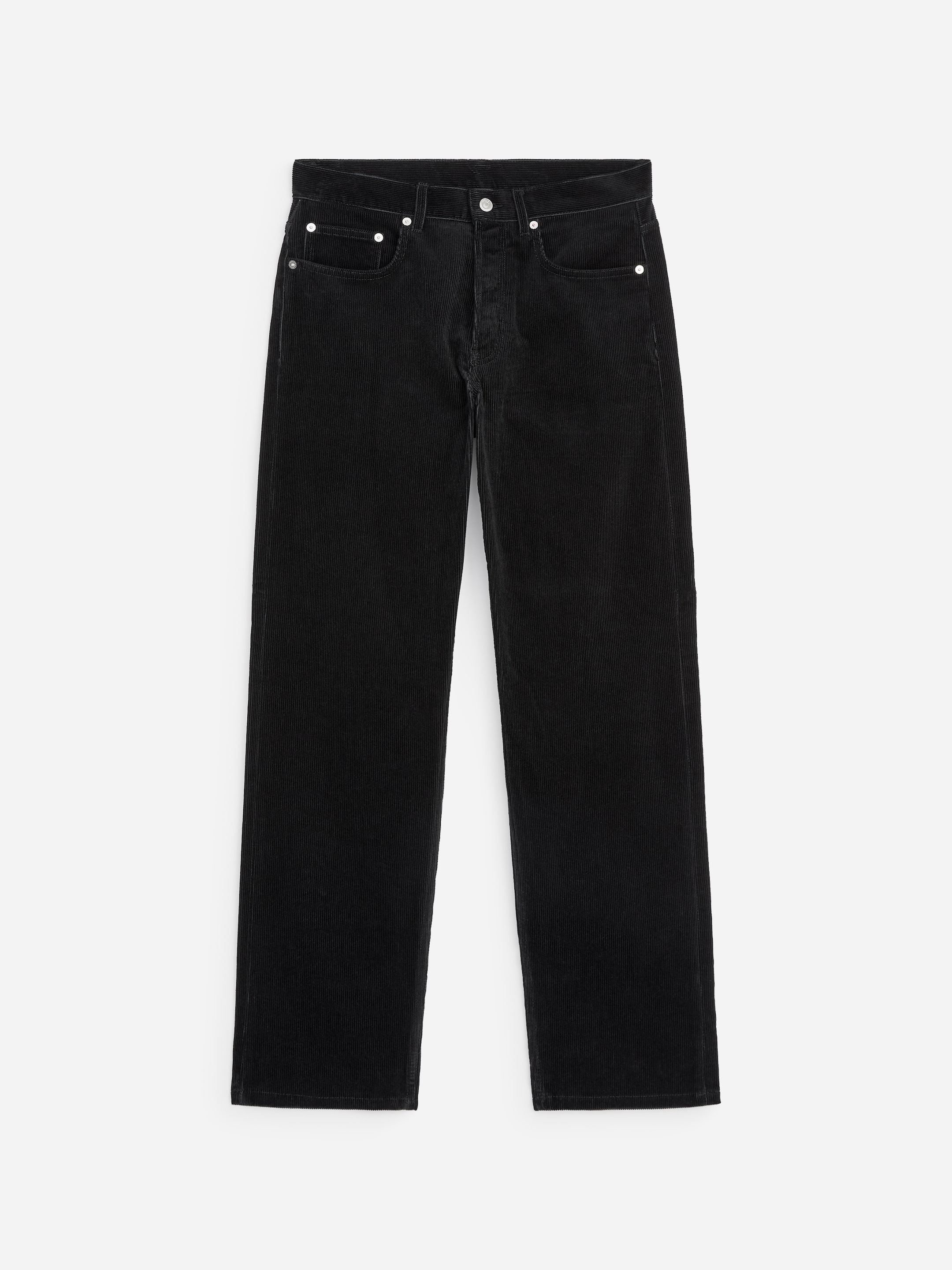 OCEAN Loose Straight Cordhose-Black-20032