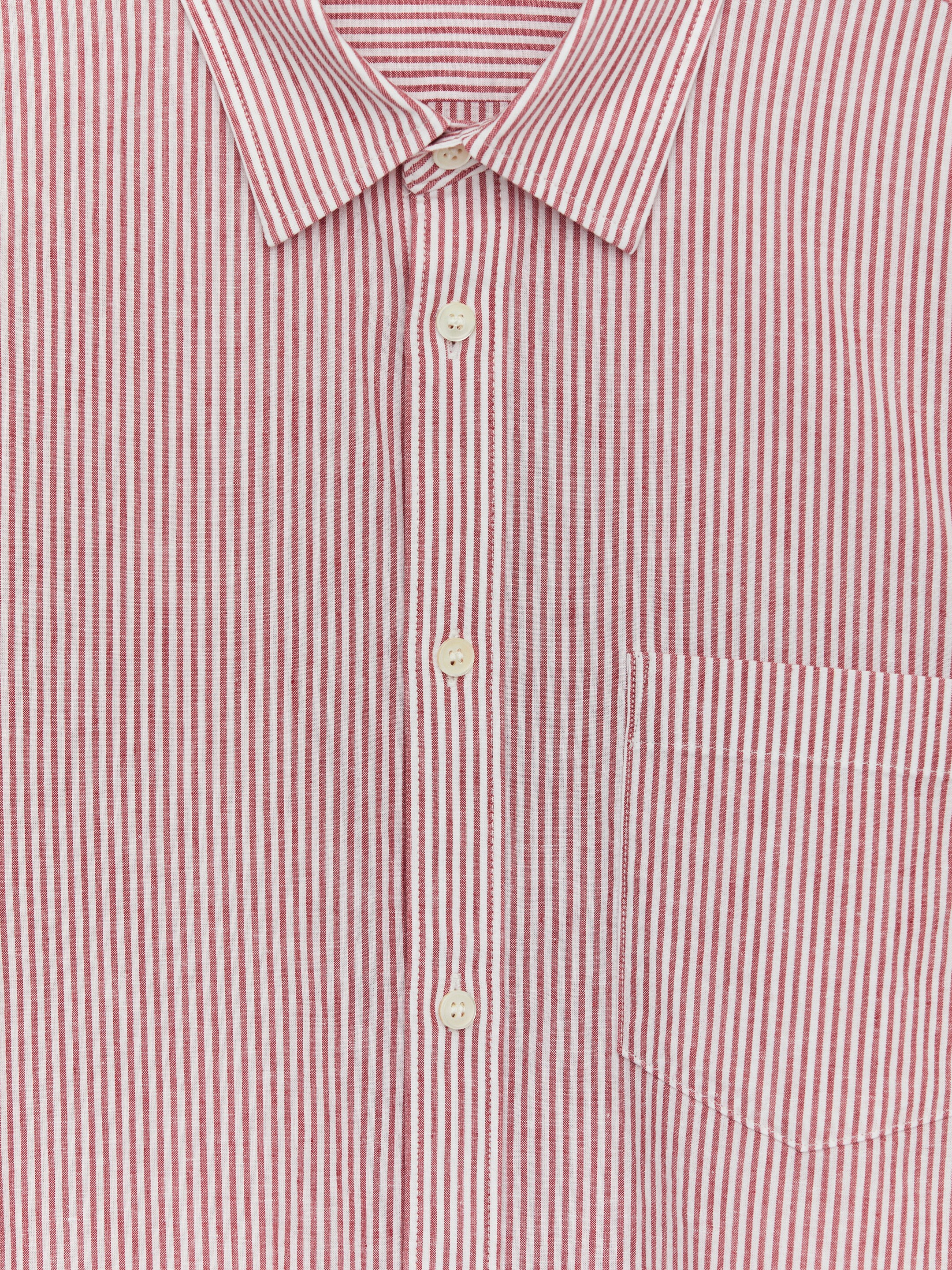 Ver imagen más grande: Camisa de lino y algodón - Rojo/blanco - HOMBRE | H&M ES 6