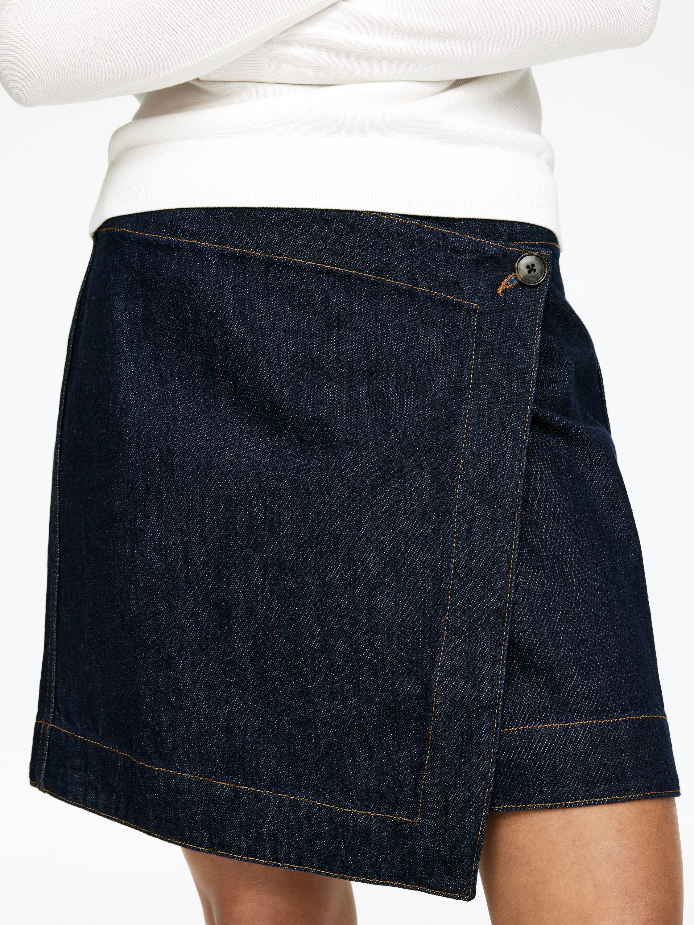 Denim Wrap Skirt - Dark Blue - Regular fit - Women - StillMedia/Lookbook - 5