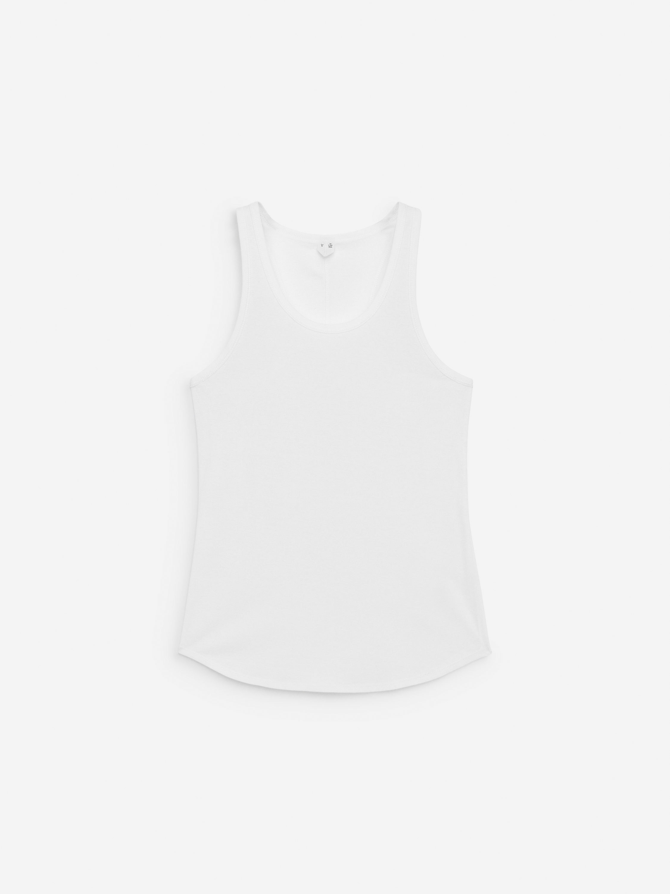 Sheer Cotton Tank Top-#FFFFFF-16537