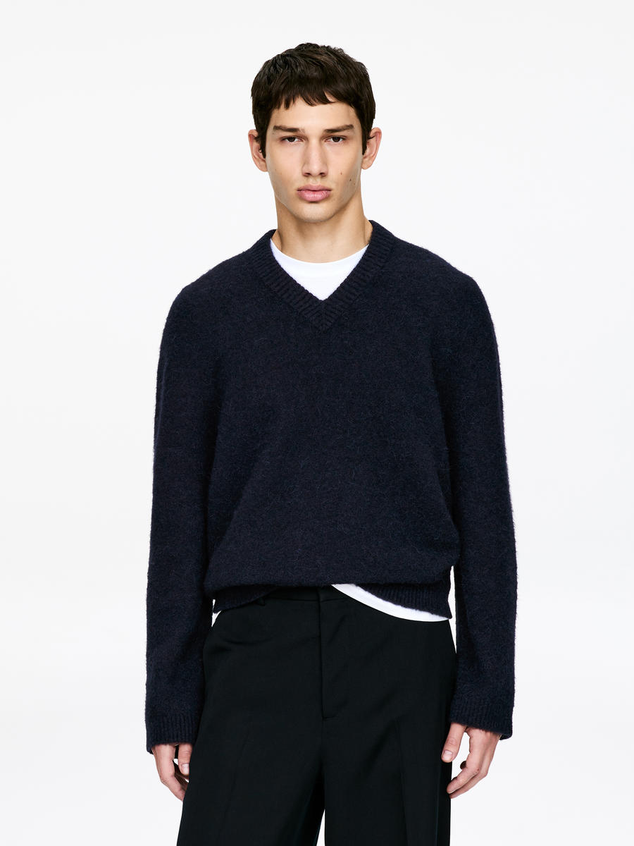 ARKET Men's  Relaxed Alpaca Wool Blend Jumper Blue,  size S
