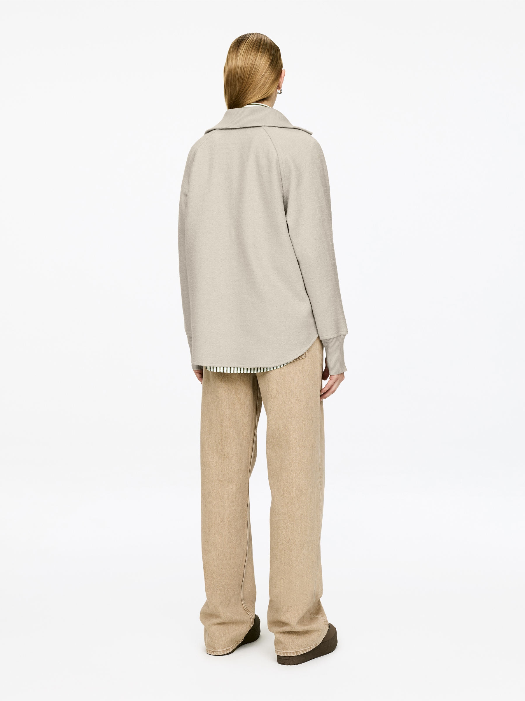 Tröja i valkad ull- och bomullsblandning - Off-white - Oversized - Women - StillMedia/Lookbook - 7